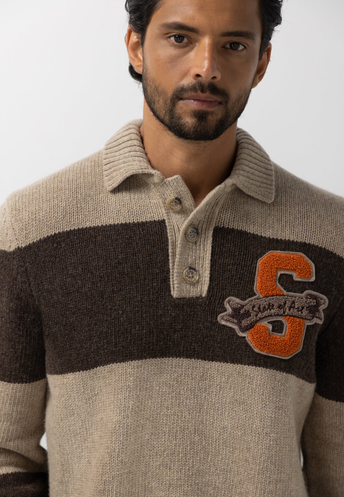 Polo met streepdessin en artwork