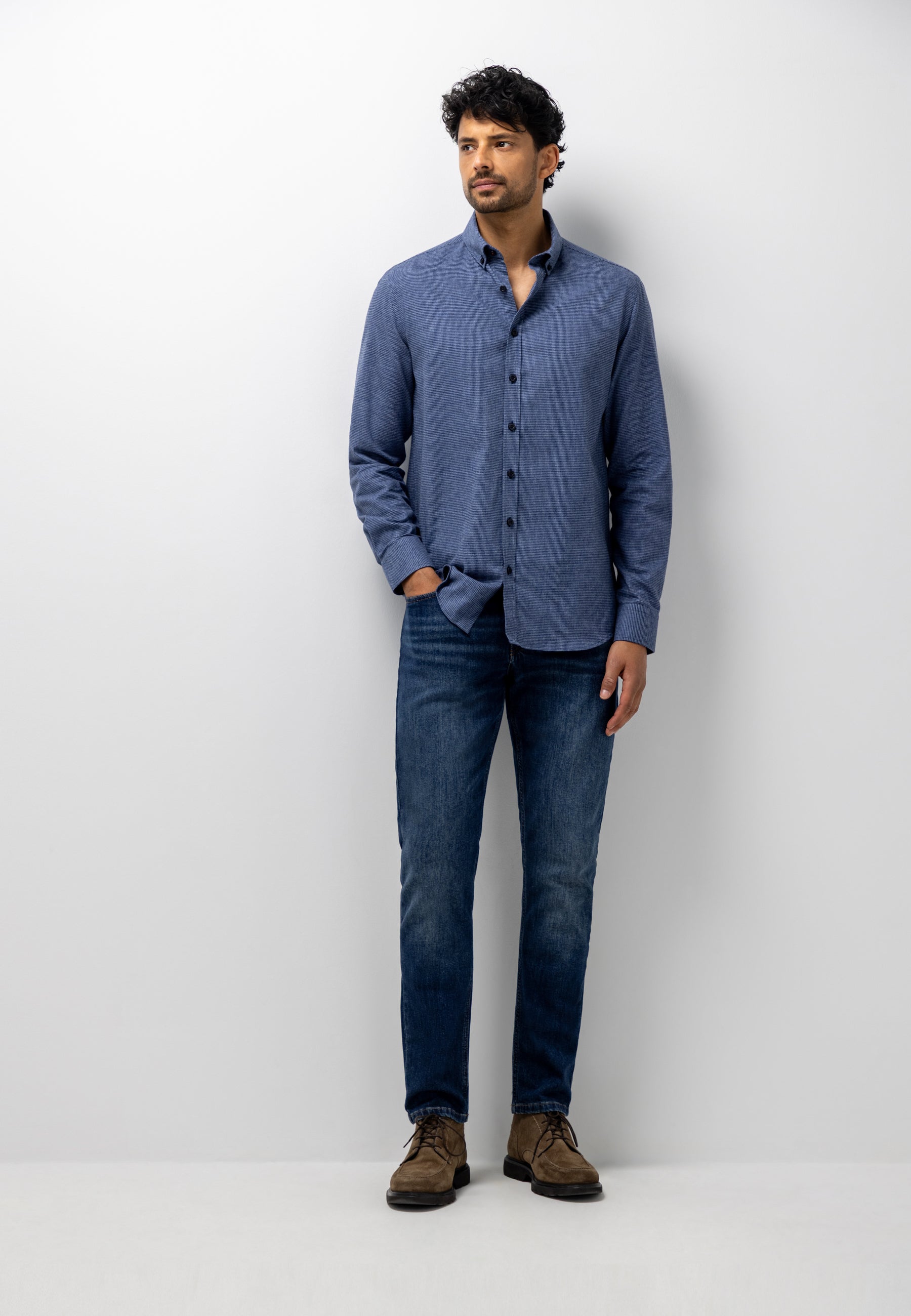 Chemise à motif pied-de-poule