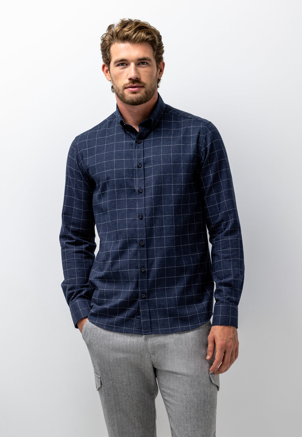 Chemise à motif à carreaux
