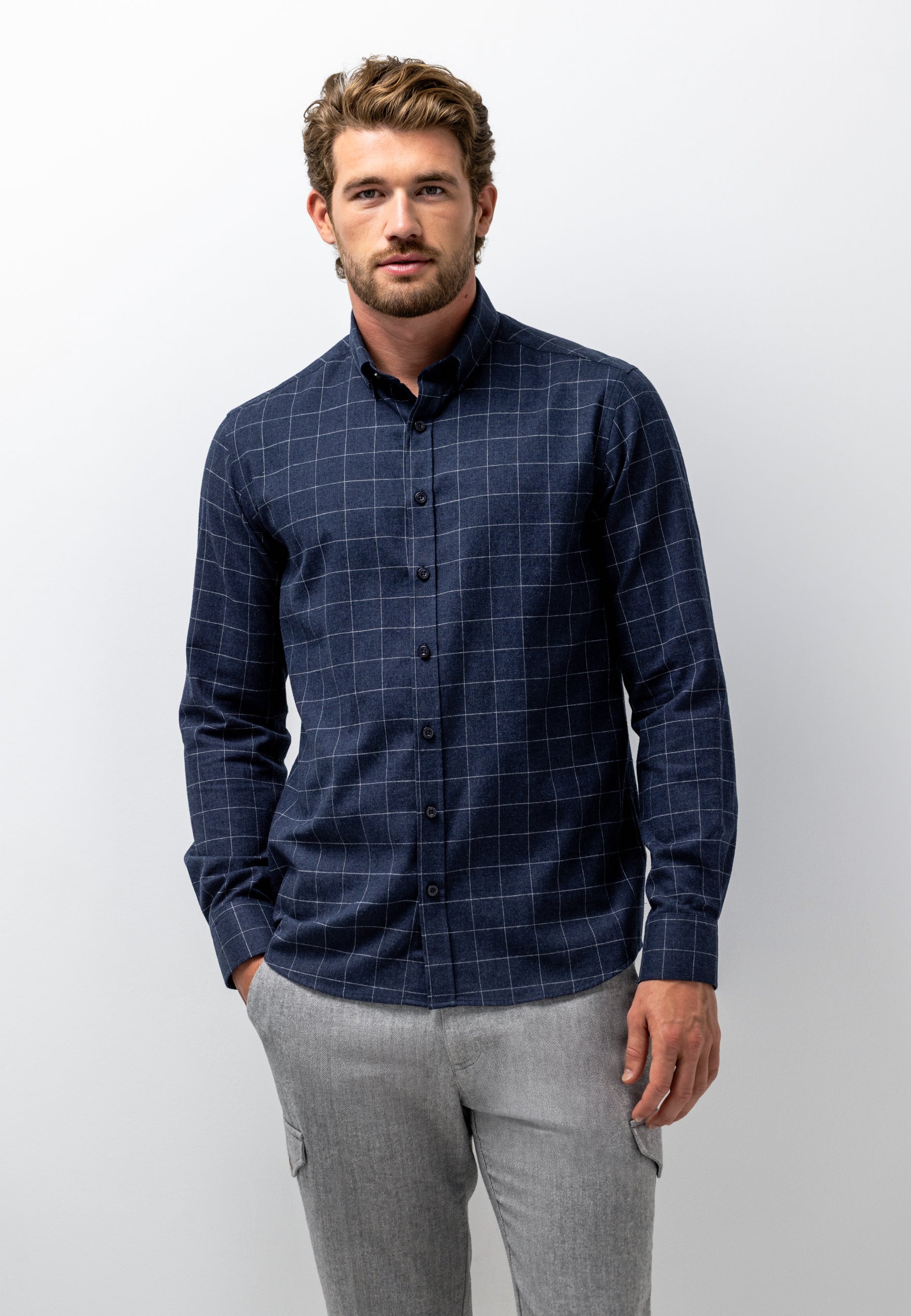 Chemise à motif à carreaux
