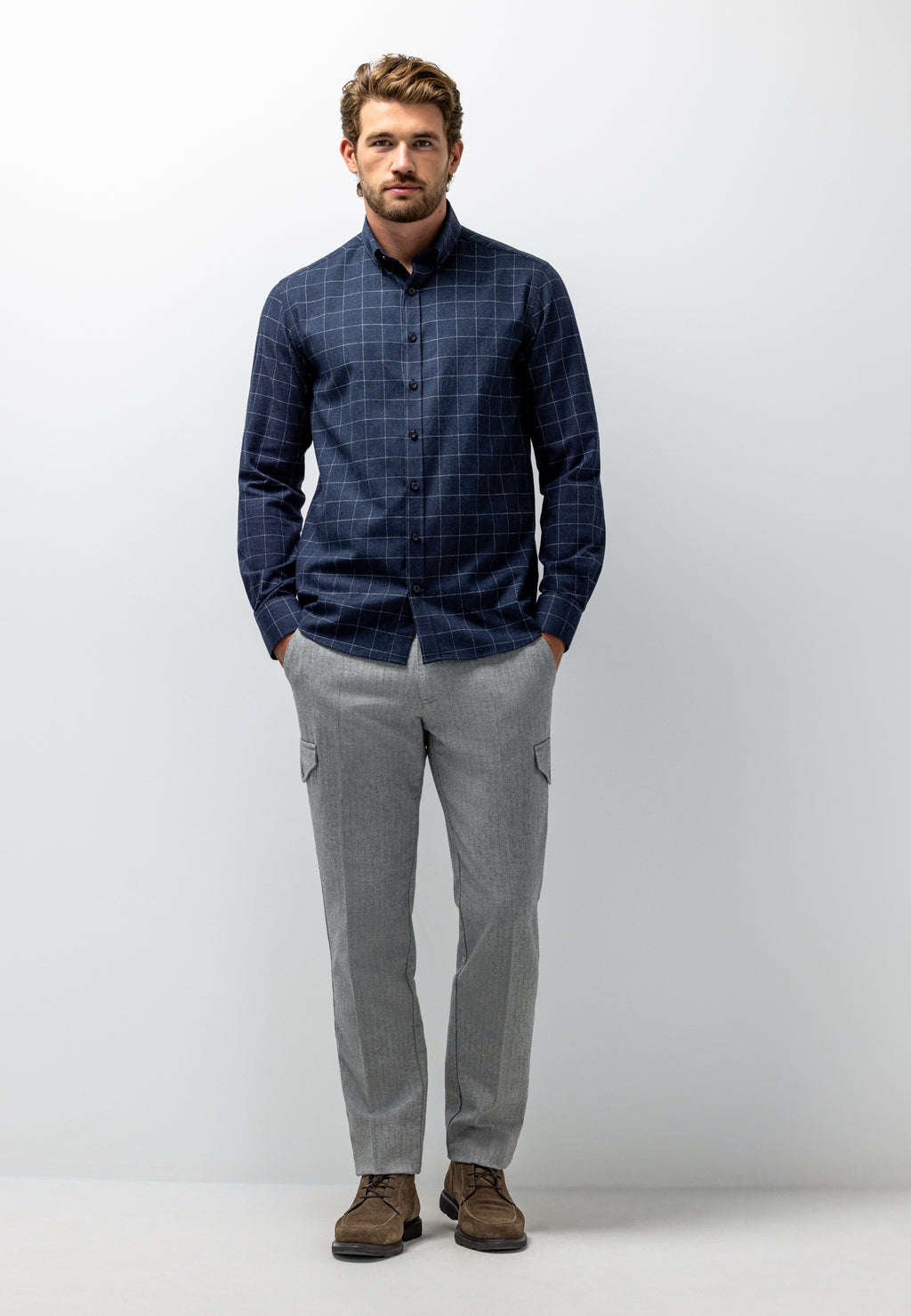 Chemise à motif à carreaux
