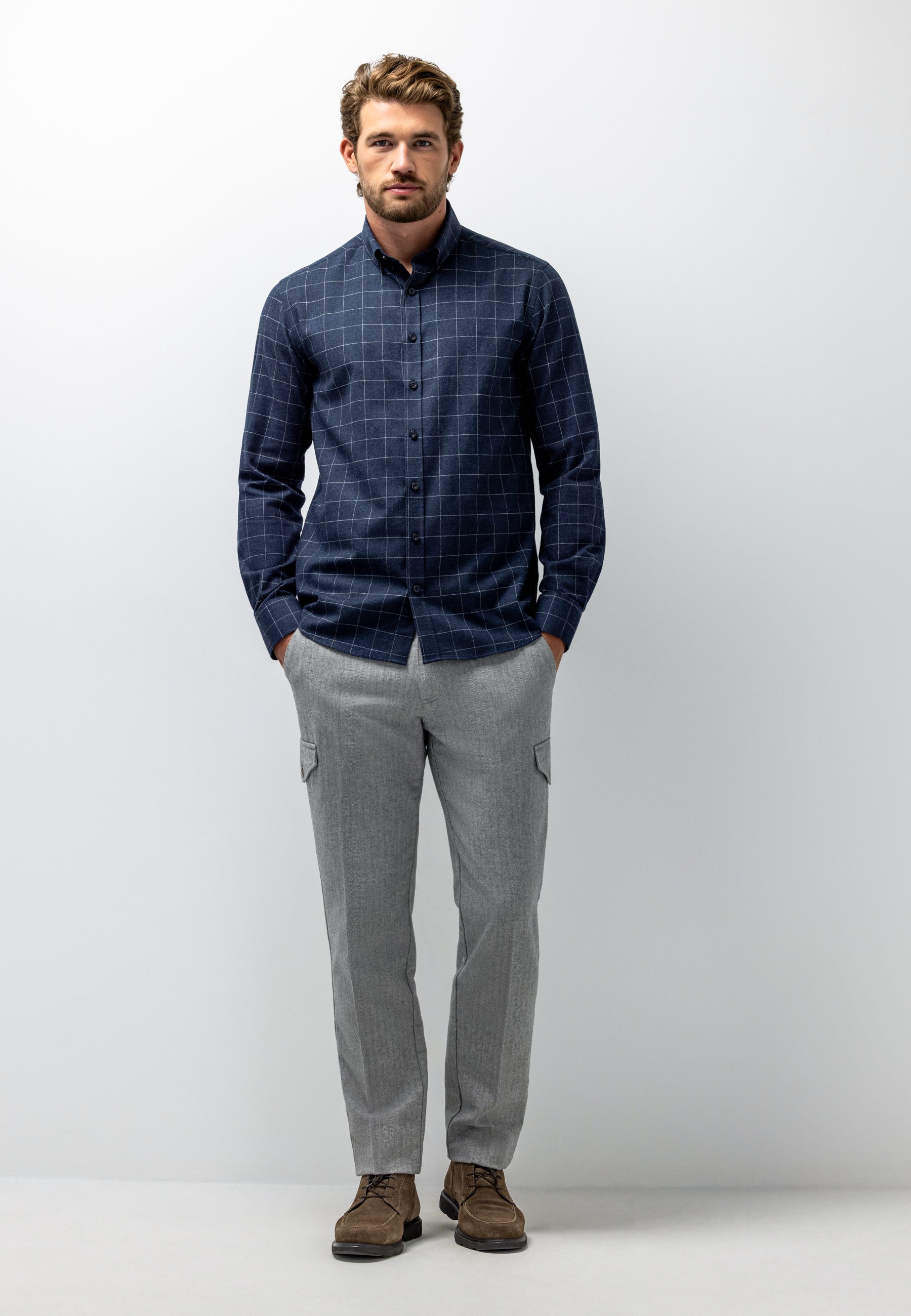 Chemise à motif à carreaux