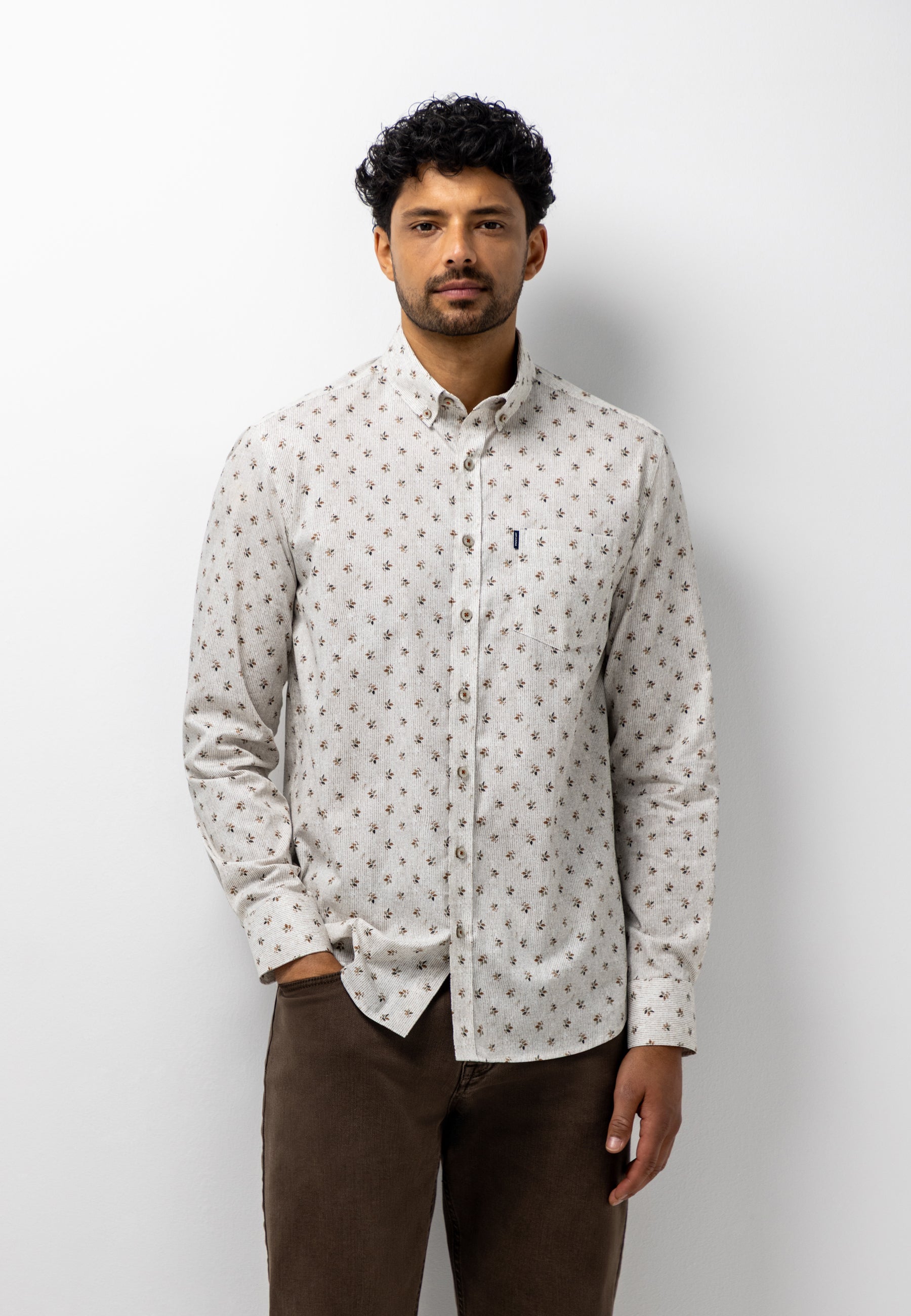 Chemise rayée à motif texturé
