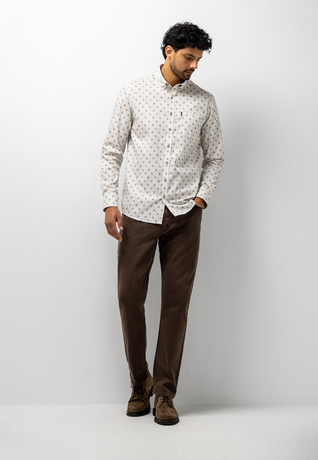 Chemise rayée à motif texturé