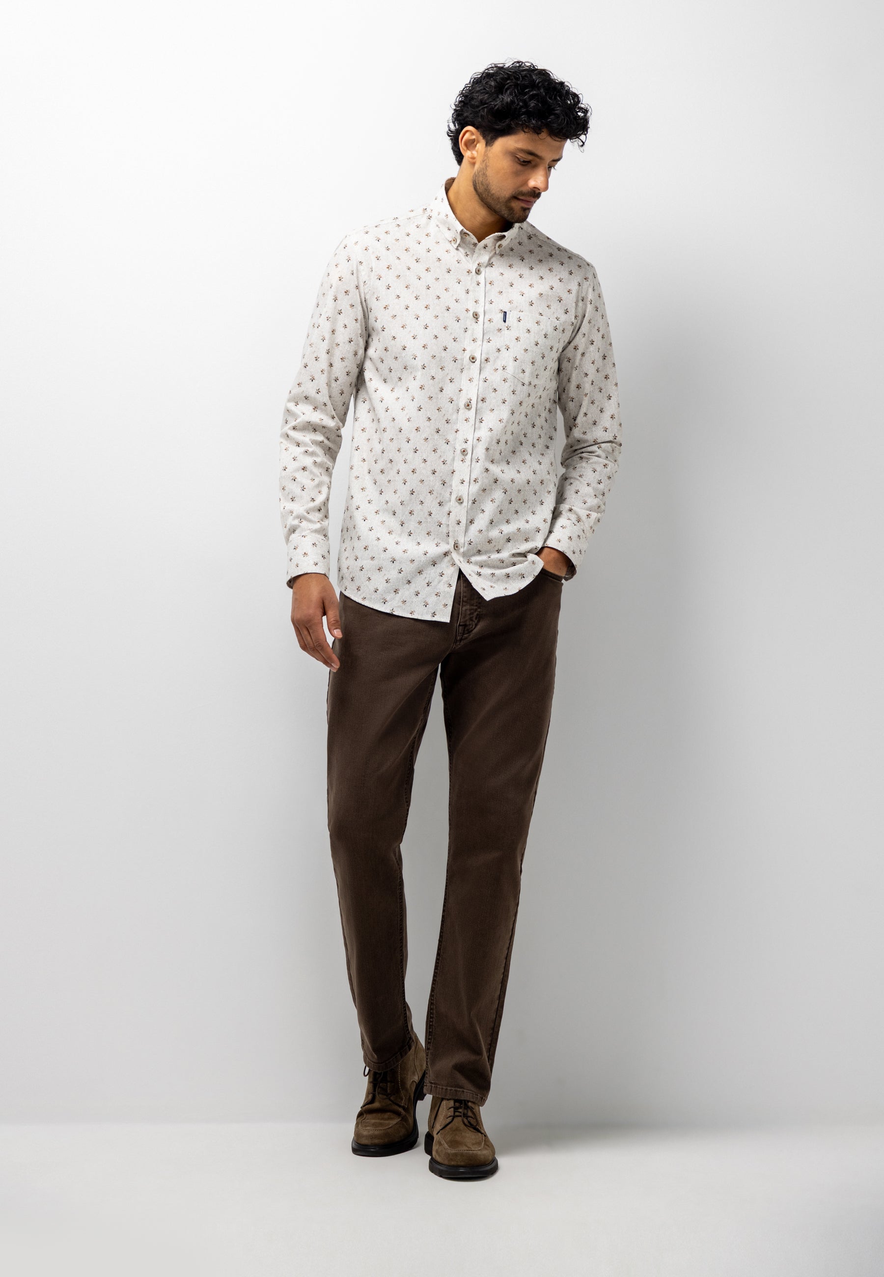 Chemise rayée à motif texturé