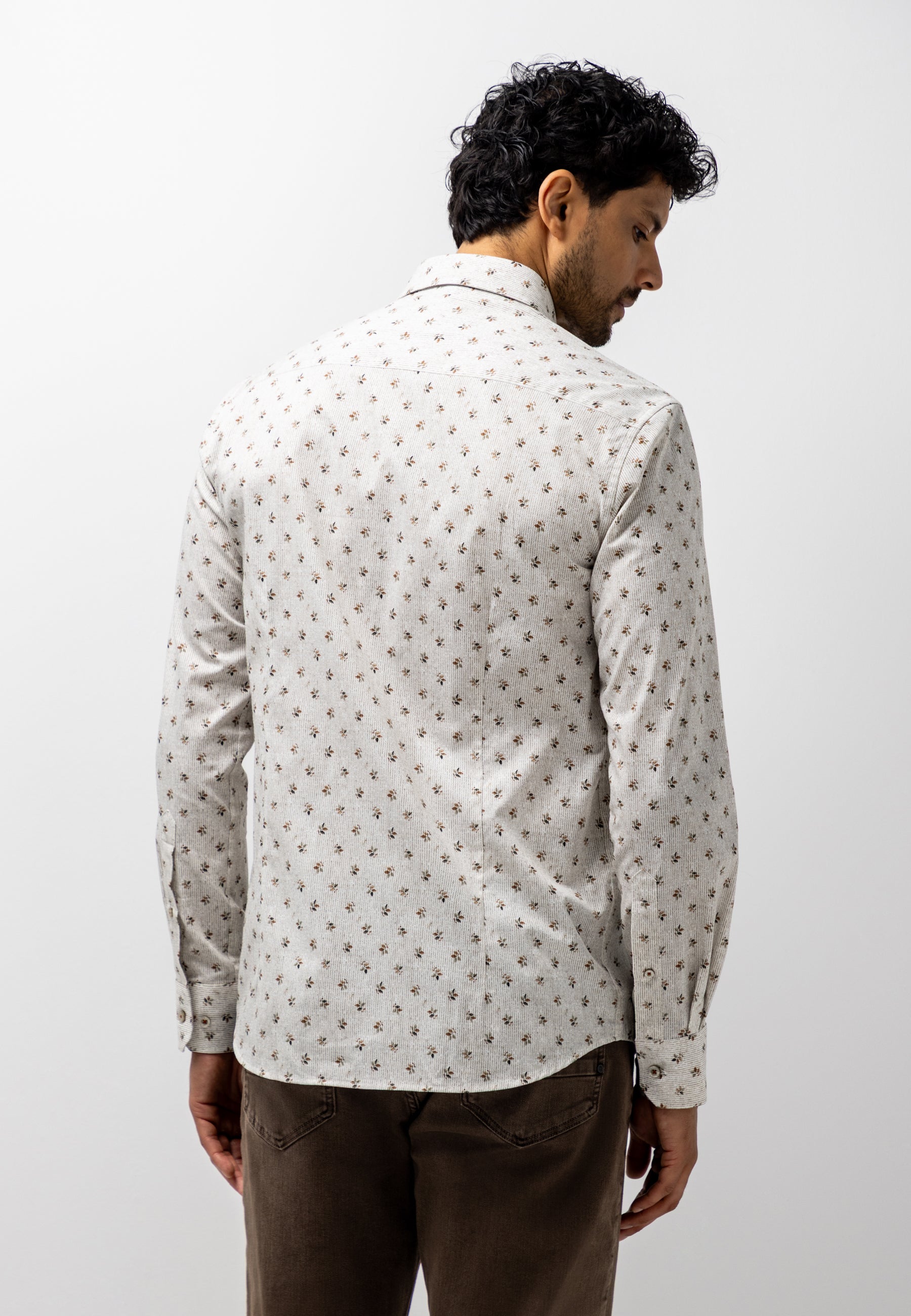 Chemise rayée à motif texturé