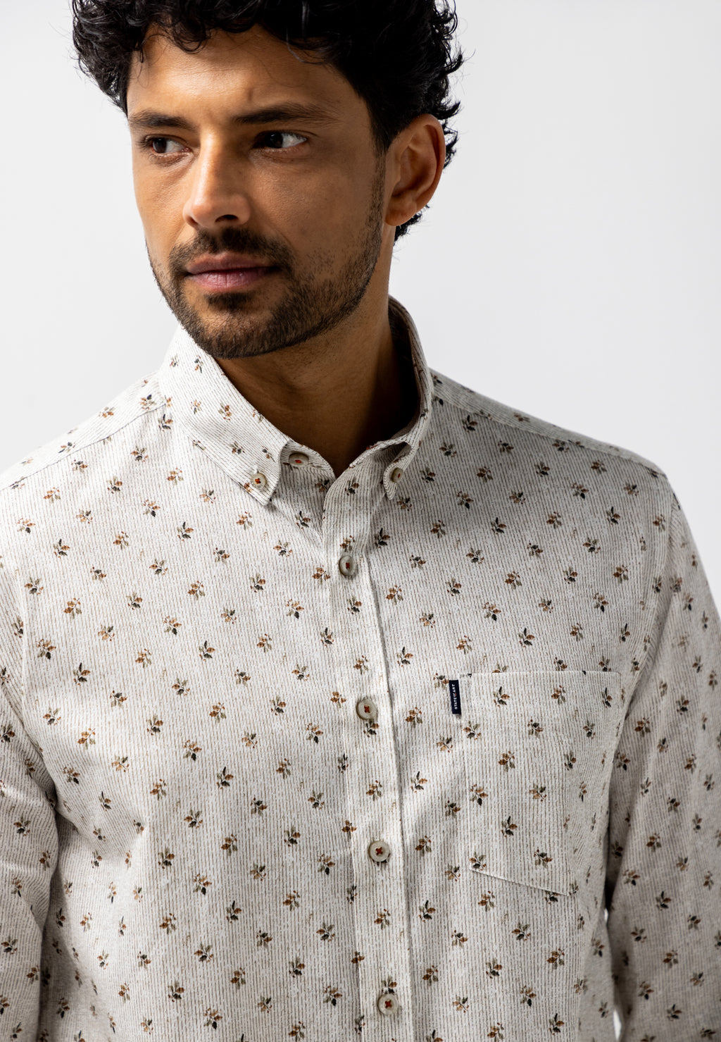 Chemise rayée à motif texturé