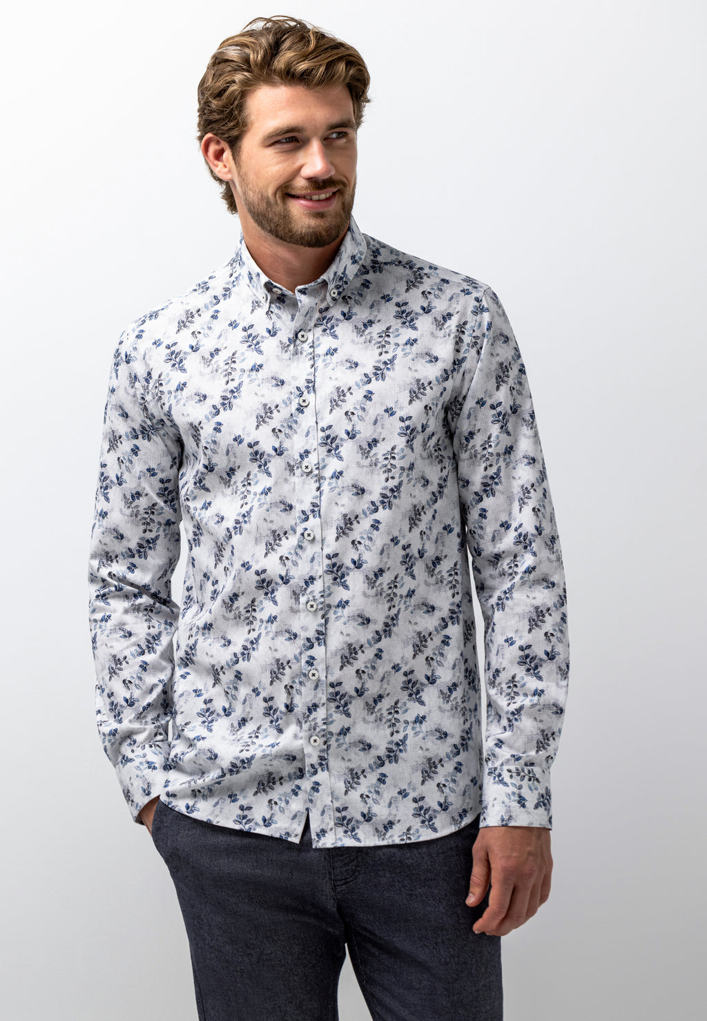 Chemise imprimée texturée