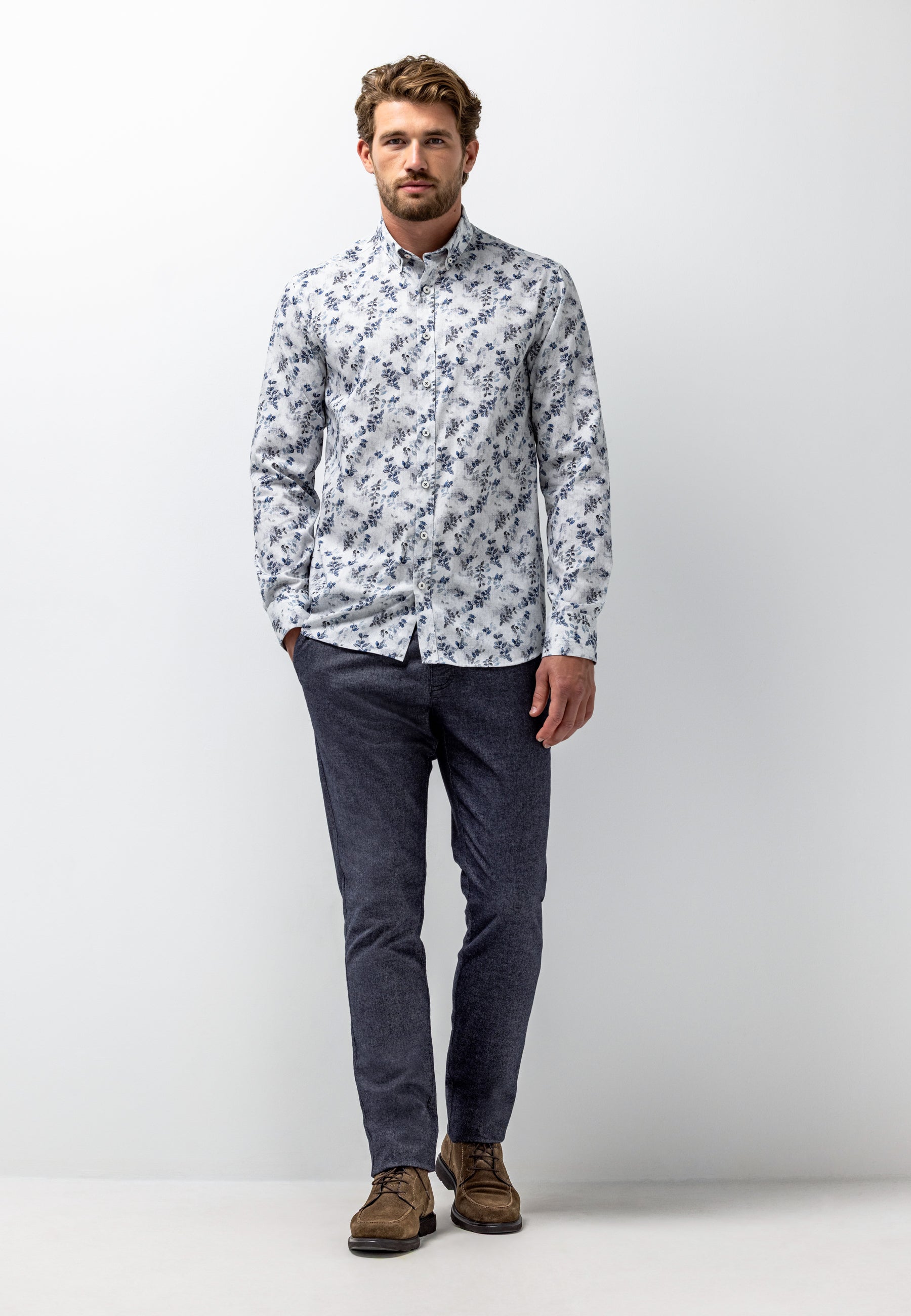 Chemise imprimée texturée