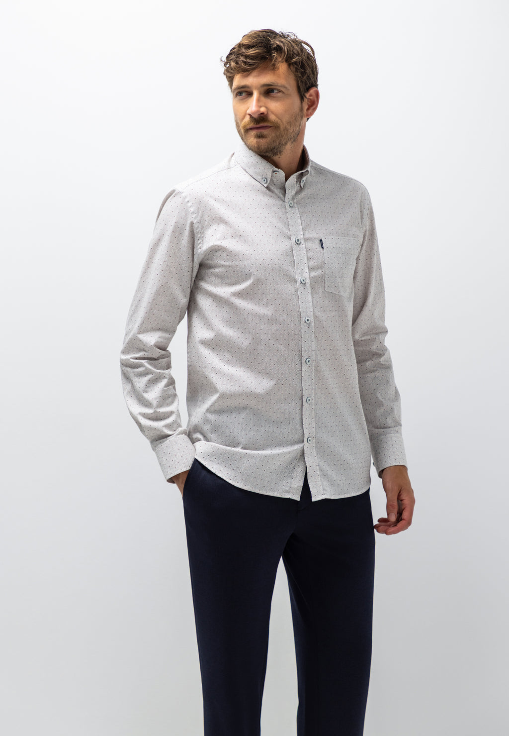 Chemise à imprimé et motif texturé