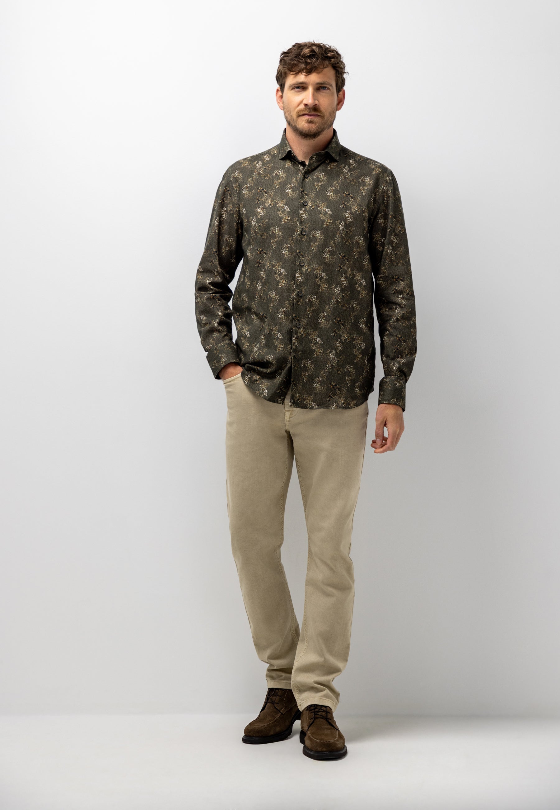 Chemise en twill à imprimé botanique