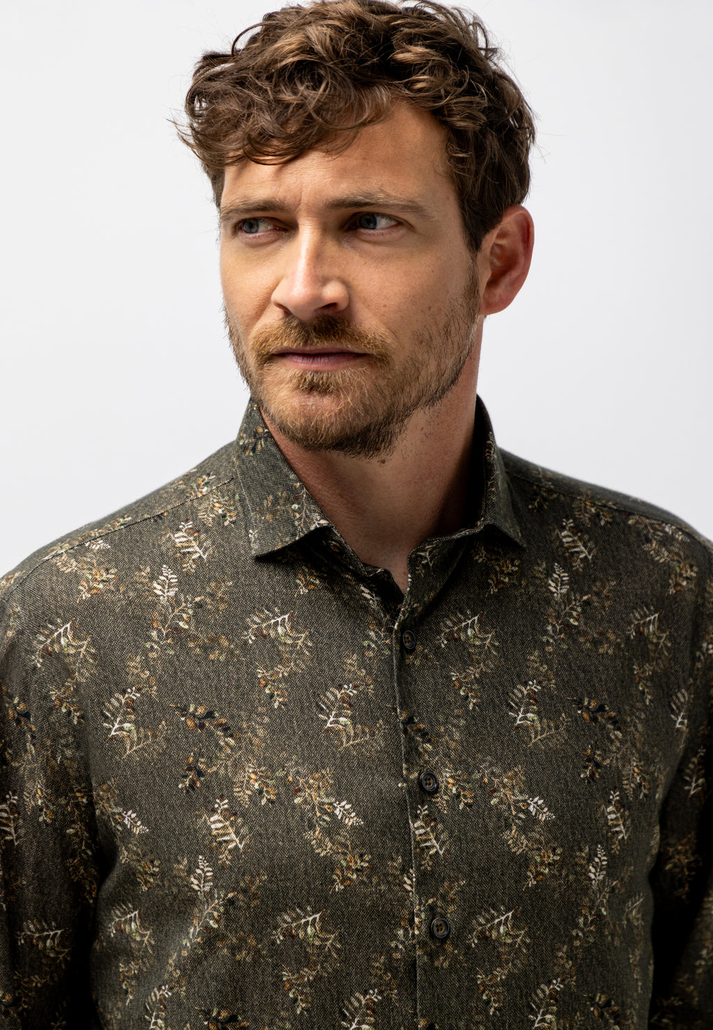 Chemise en twill à imprimé botanique