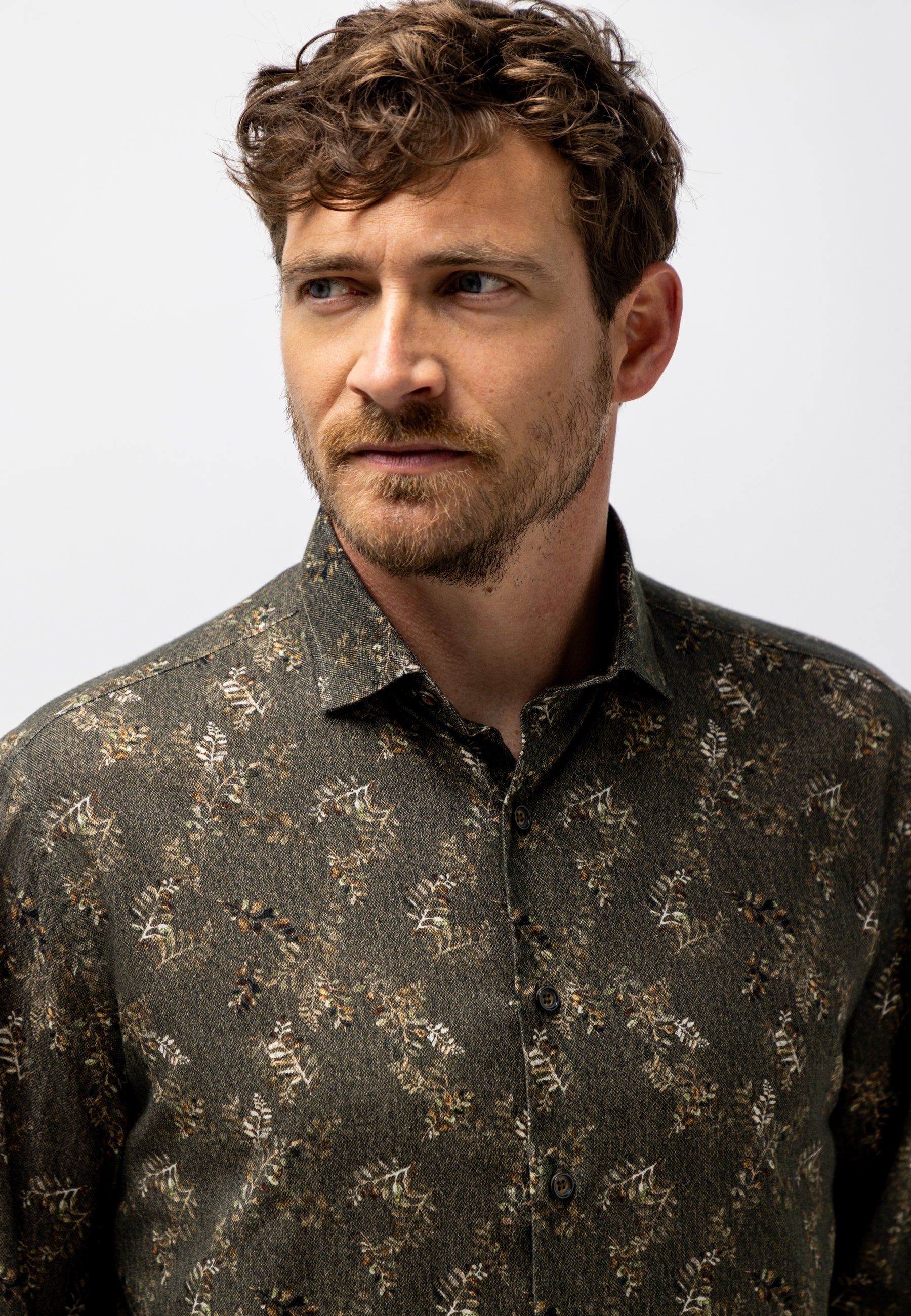 Chemise en twill à imprimé botanique