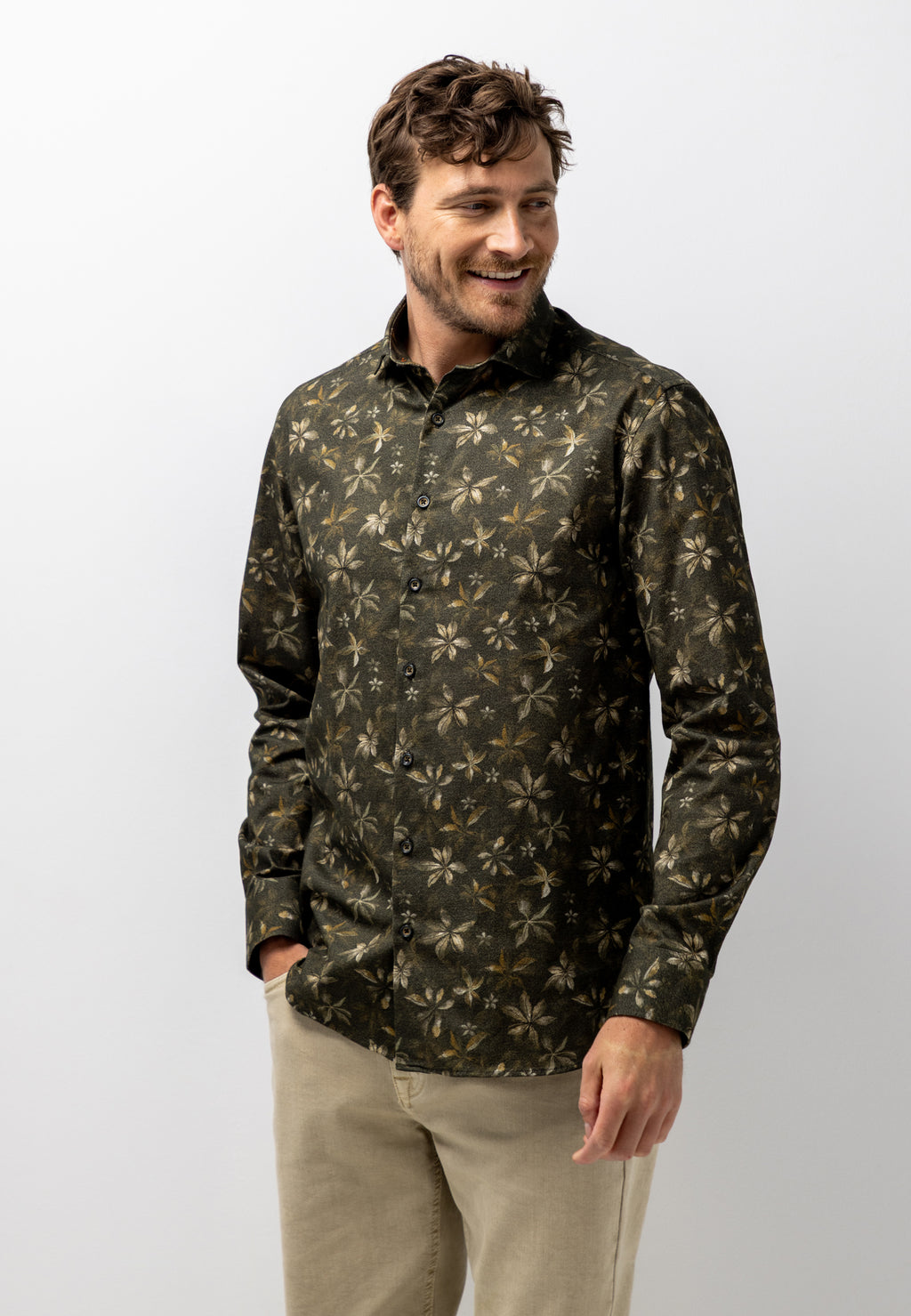 Chemise à imprimé botanique