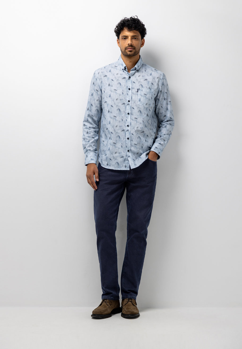 Chemise en twill à imprimé botanique