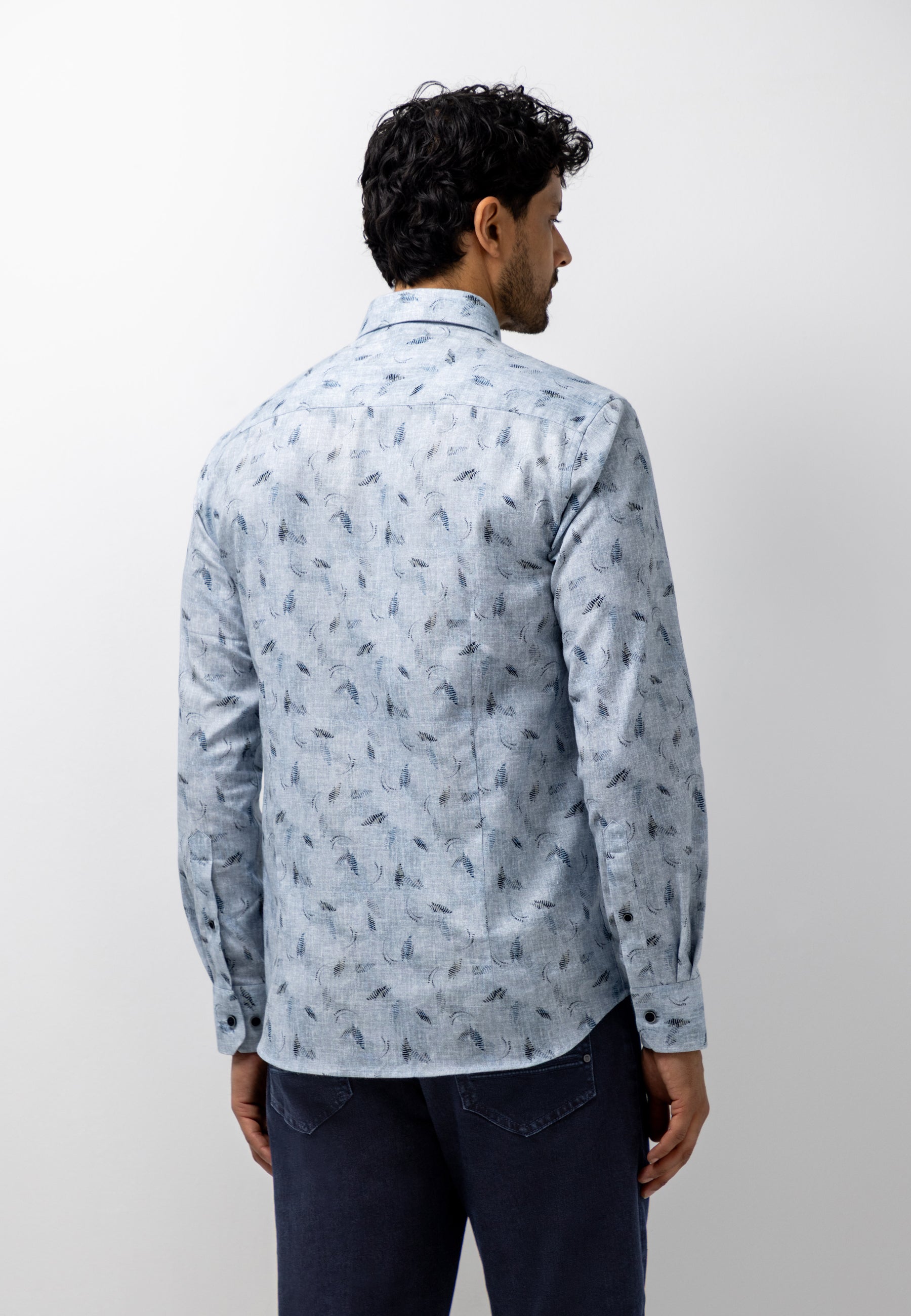 Chemise en twill à imprimé botanique