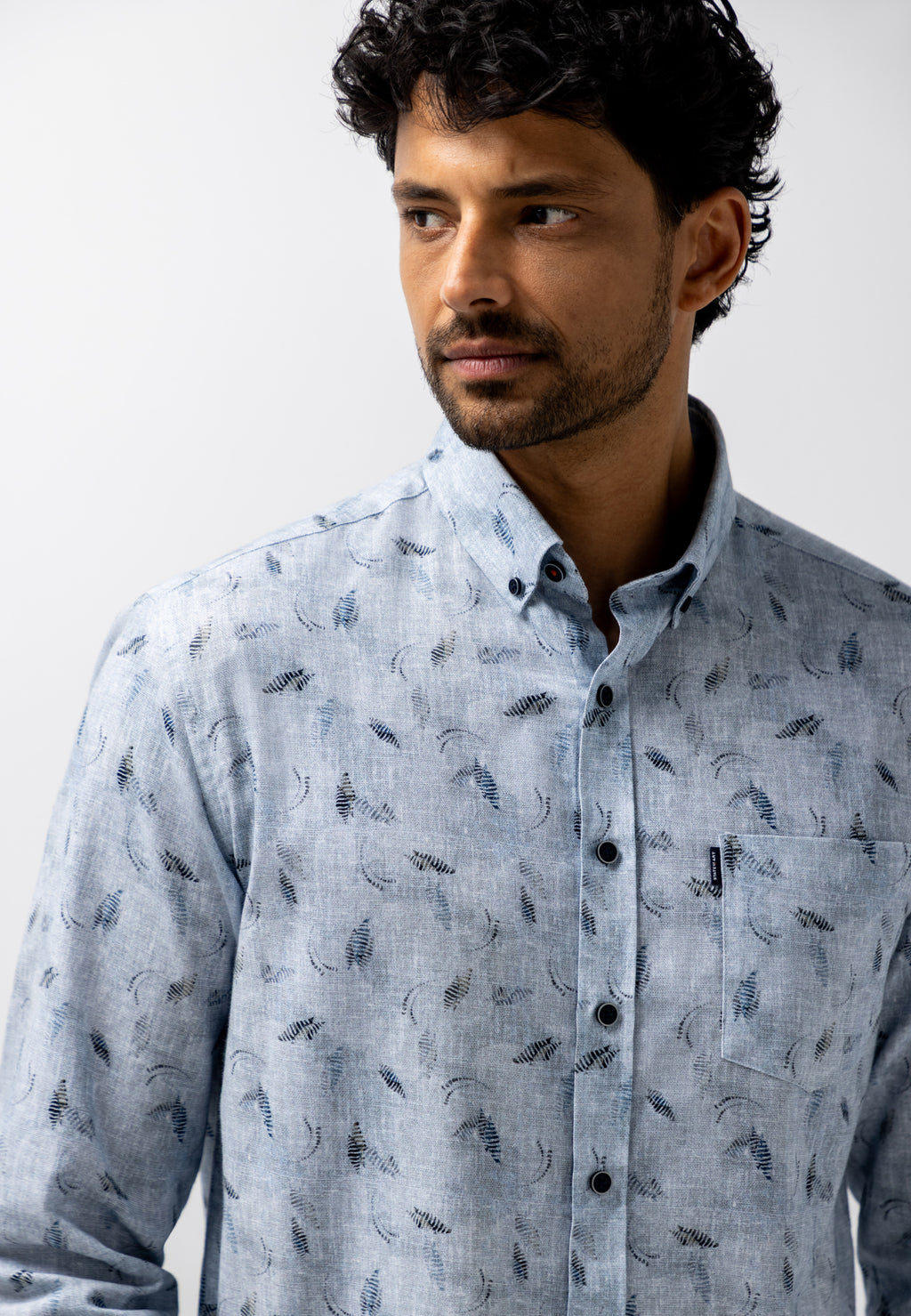 Chemise en twill à imprimé botanique