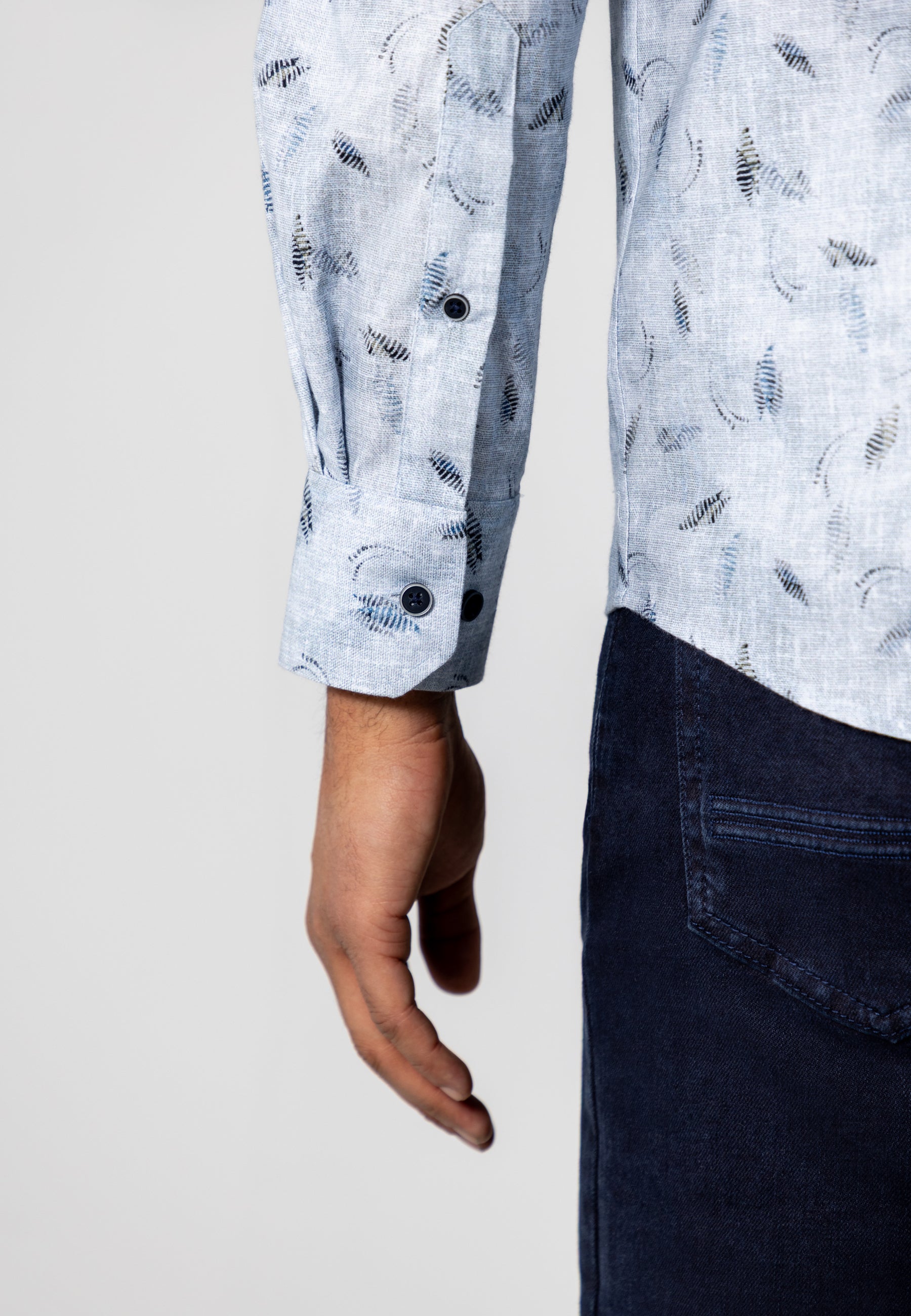Chemise en twill à imprimé botanique