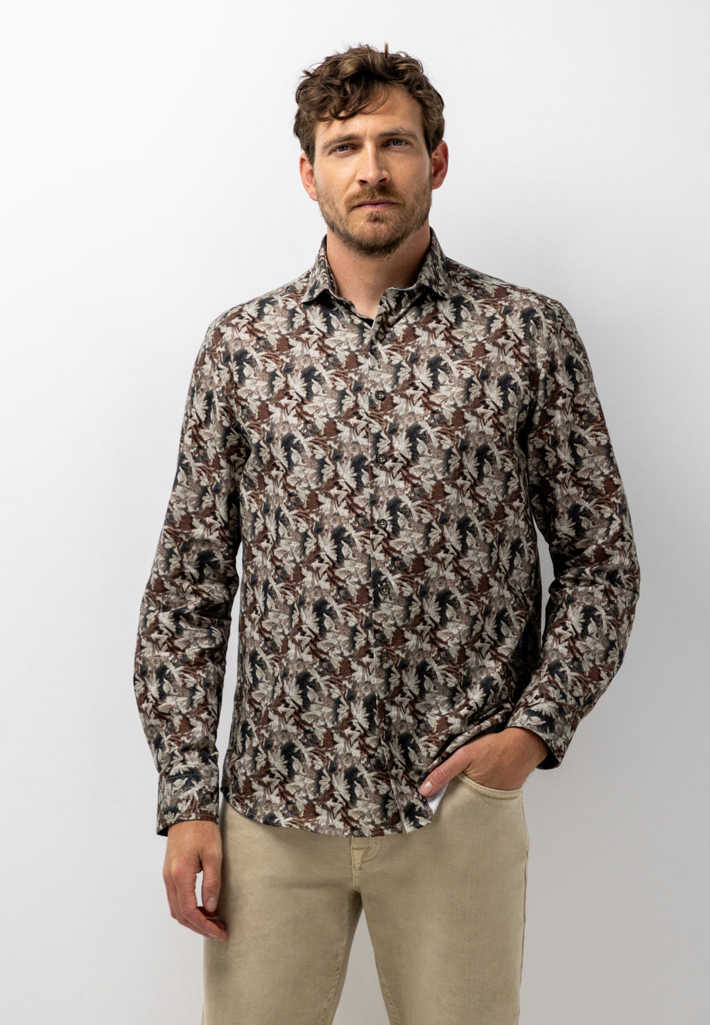 Chemise à imprimé botanique