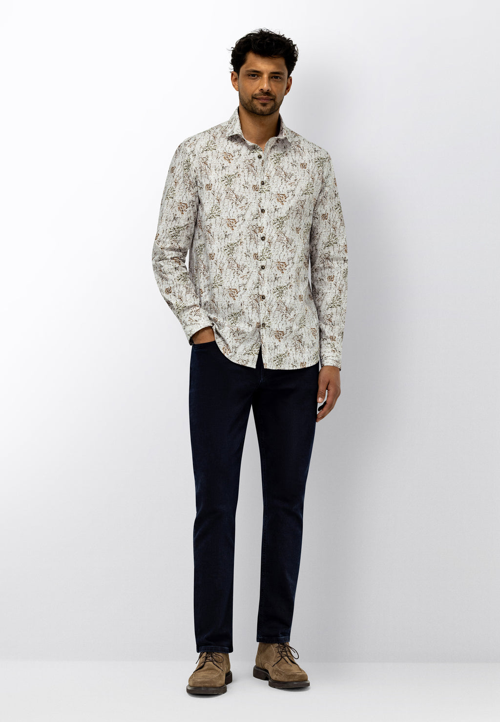 Chemise à imprimé botanique