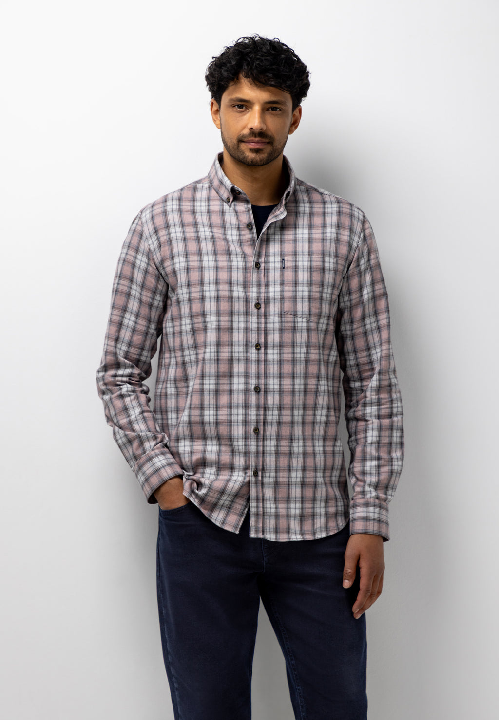 Chemise à carreaux chinés