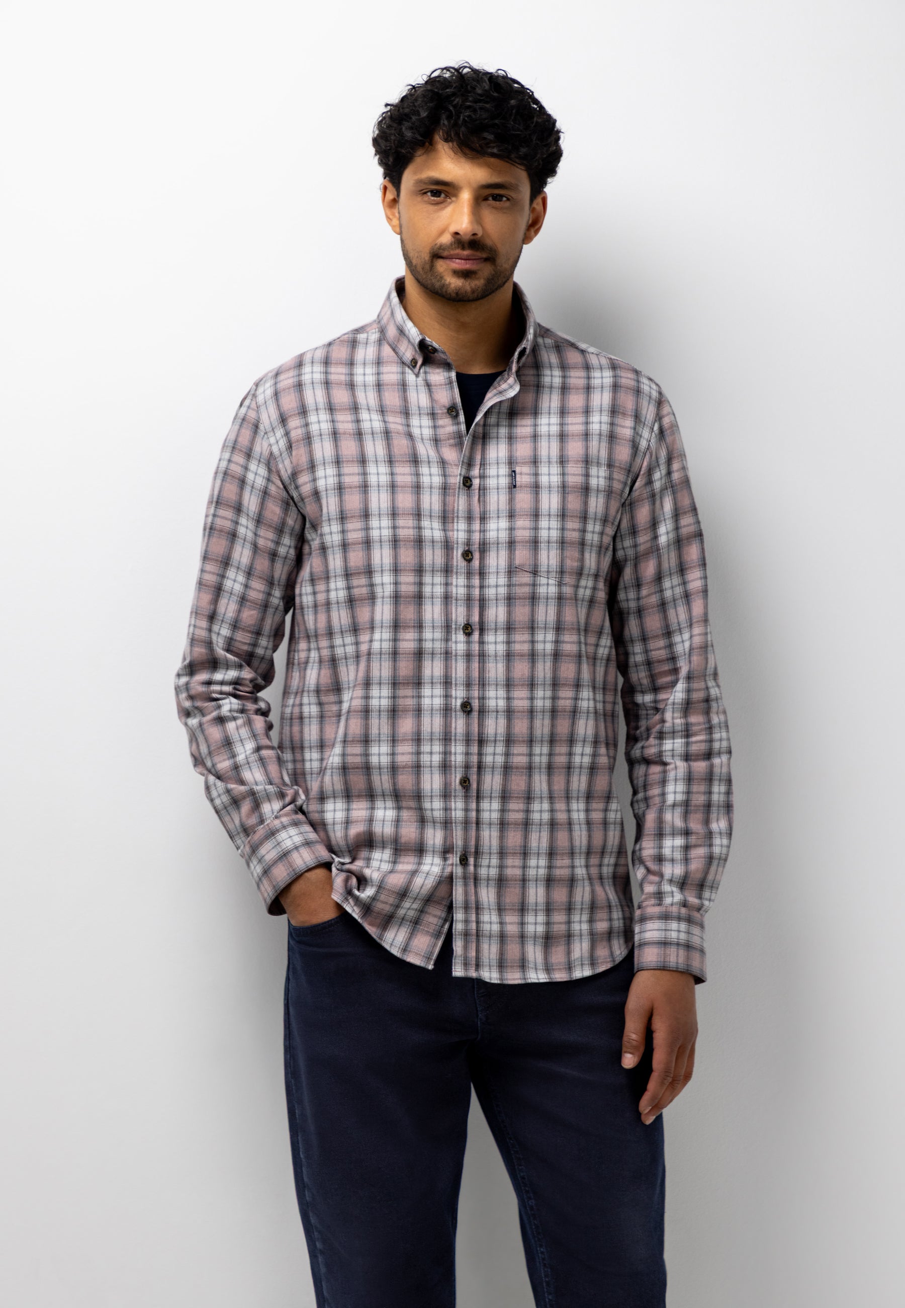 Chemise à carreaux chinés