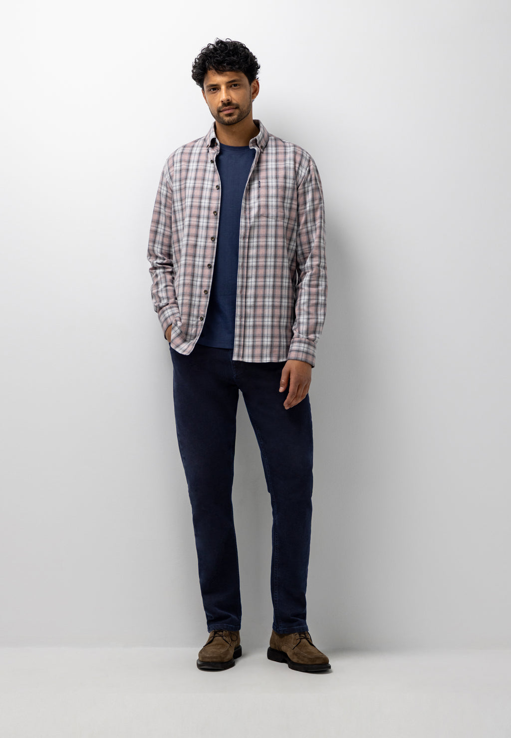Chemise à carreaux chinés
