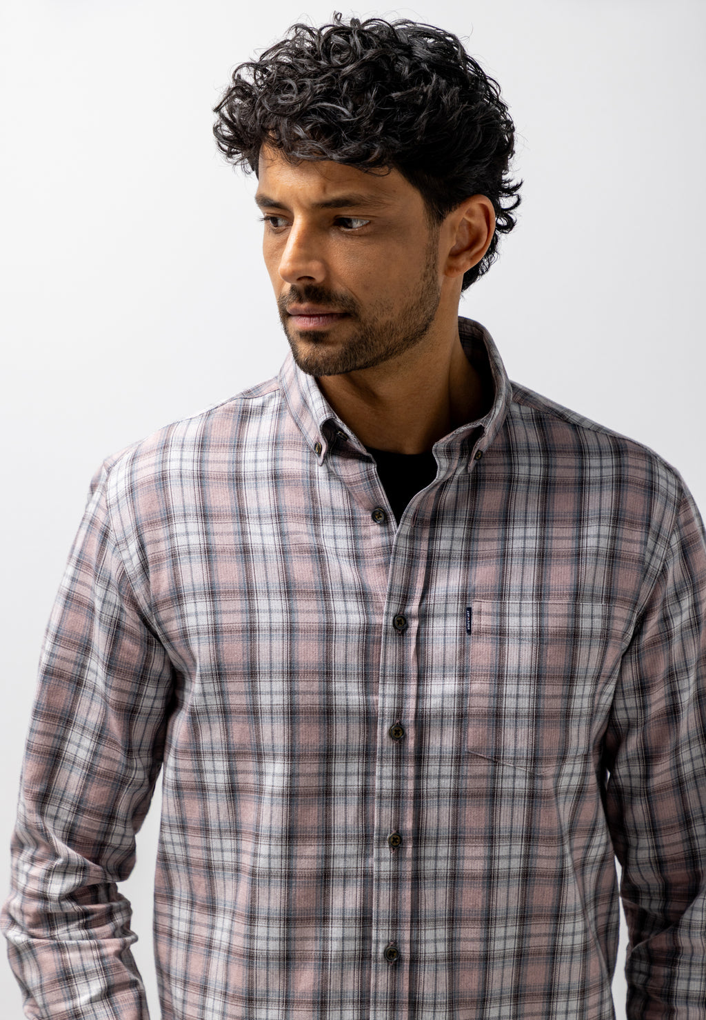 Chemise à carreaux chinés