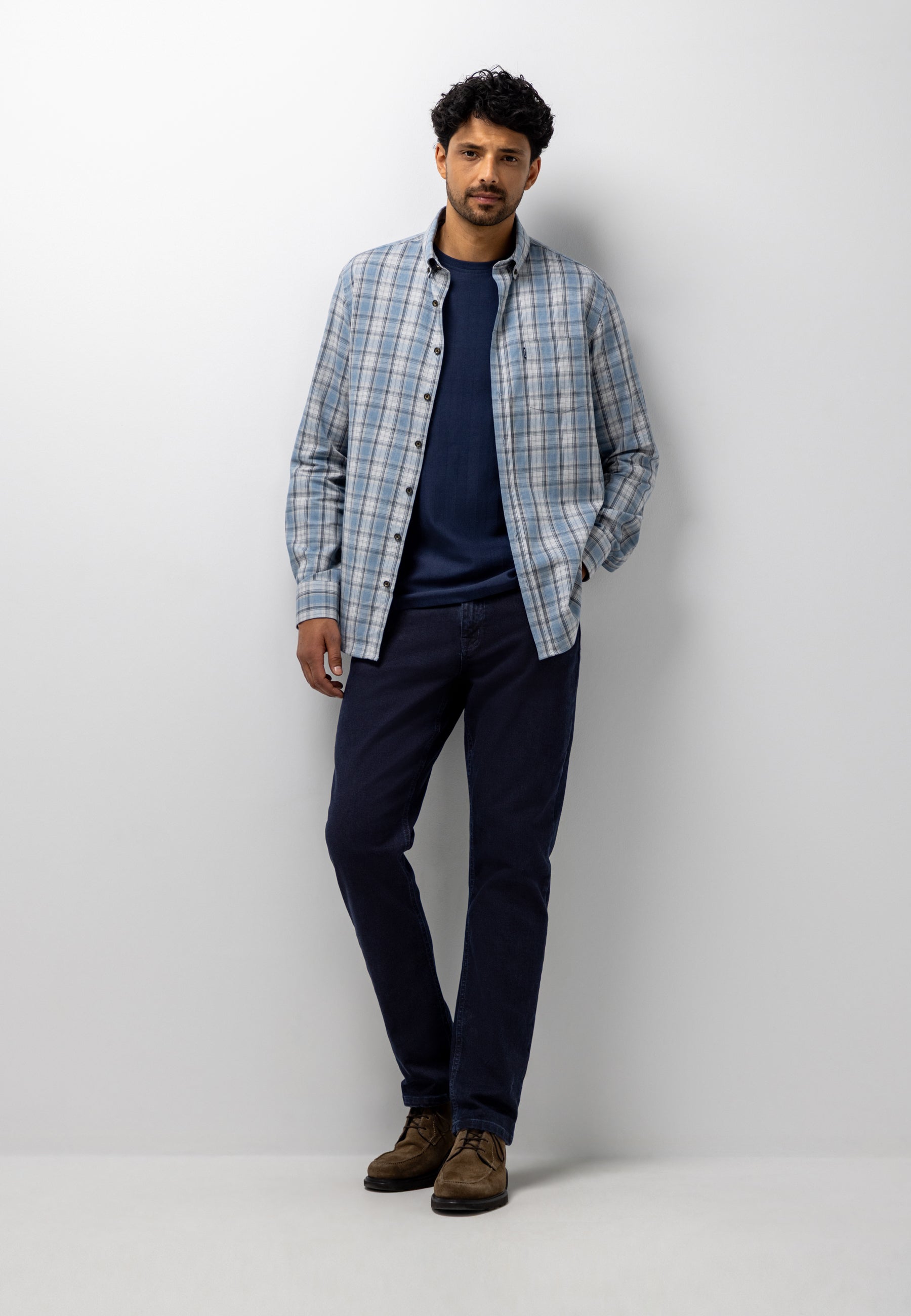 Chemise à carreaux chinés