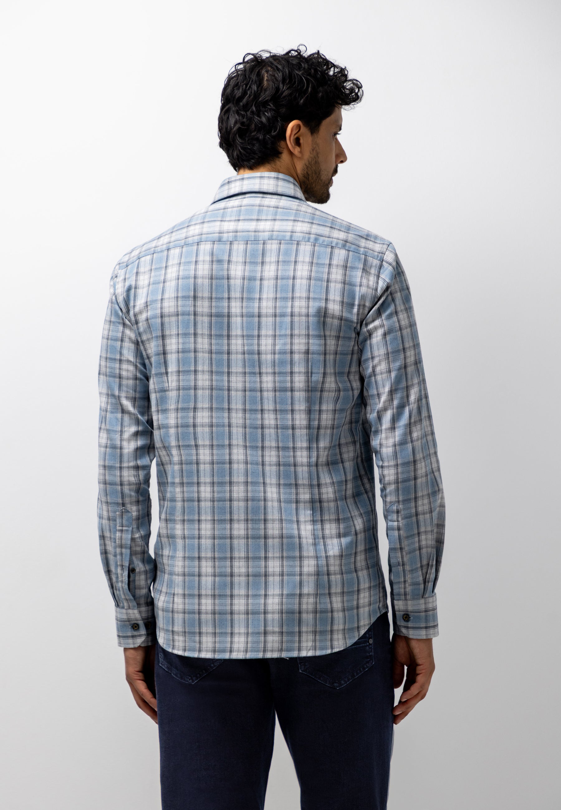 Chemise à carreaux chinés