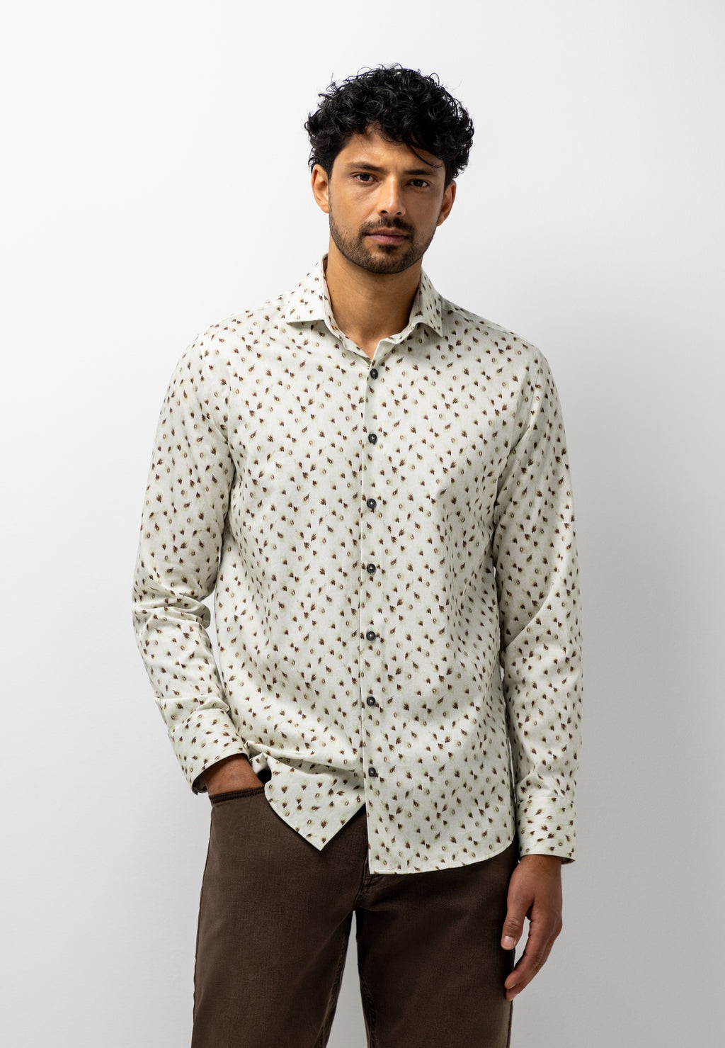 Chemise à imprimé intégral satiné