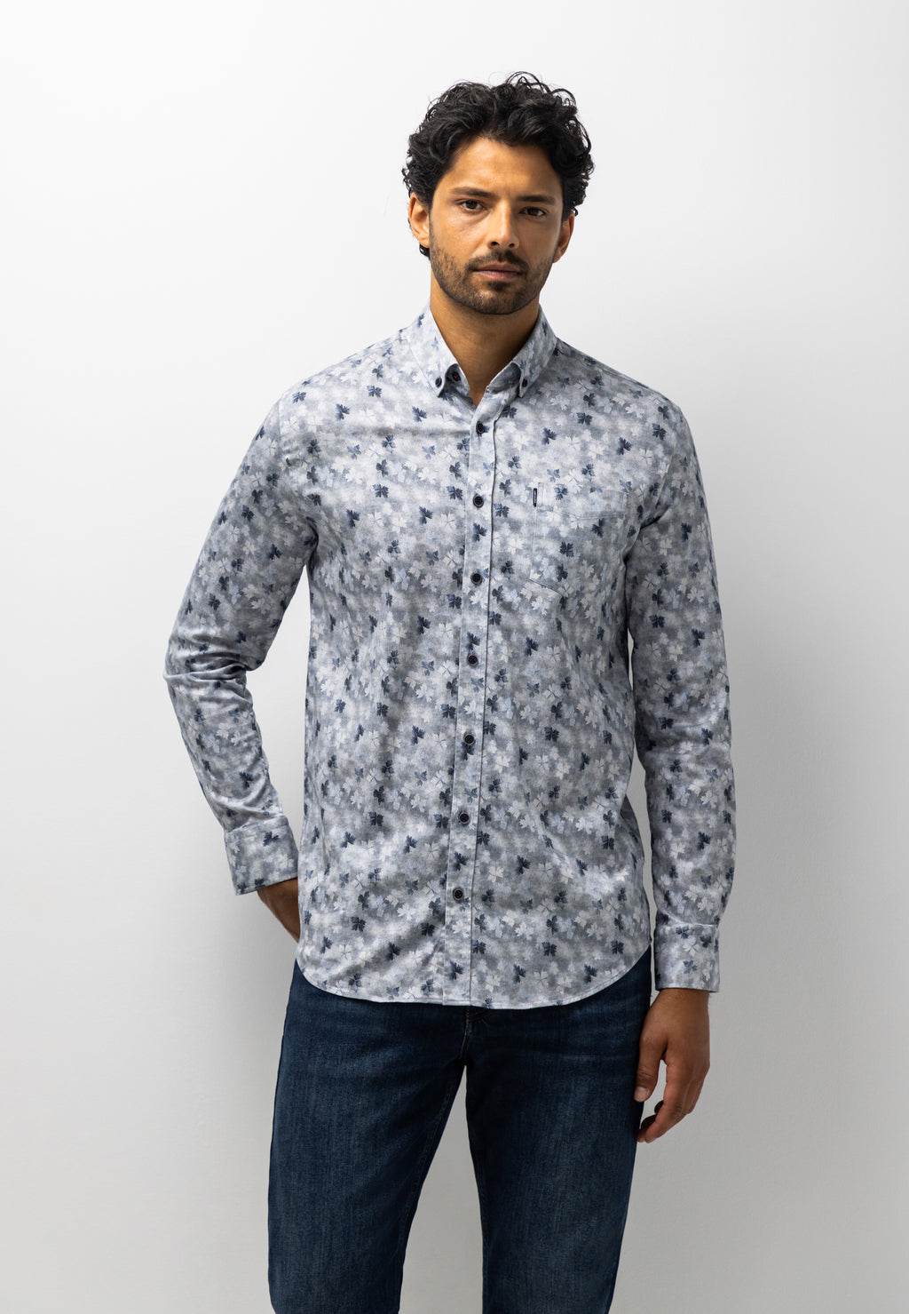 Chemise en flanelle à imprimé botanique