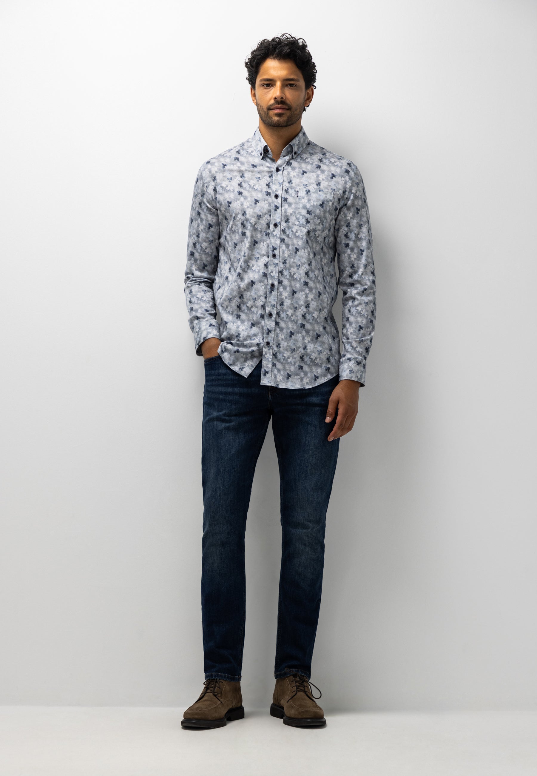Chemise en flanelle à imprimé botanique