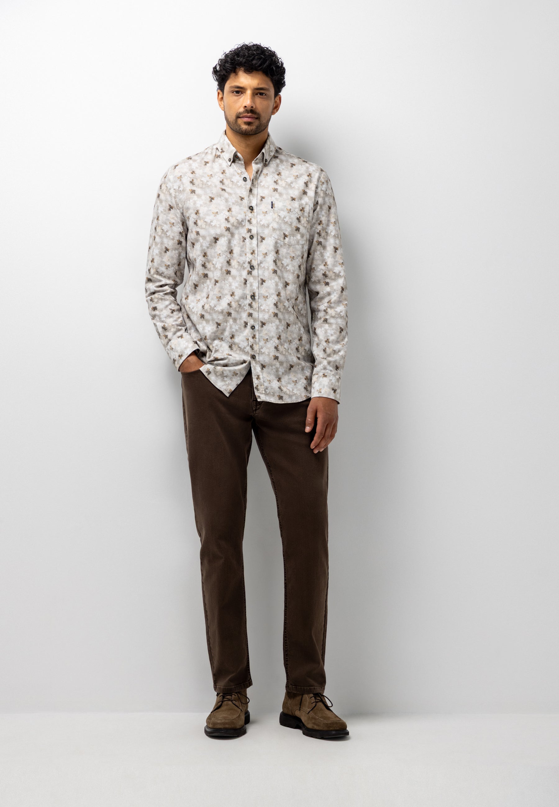 Chemise en flanelle à imprimé botanique
