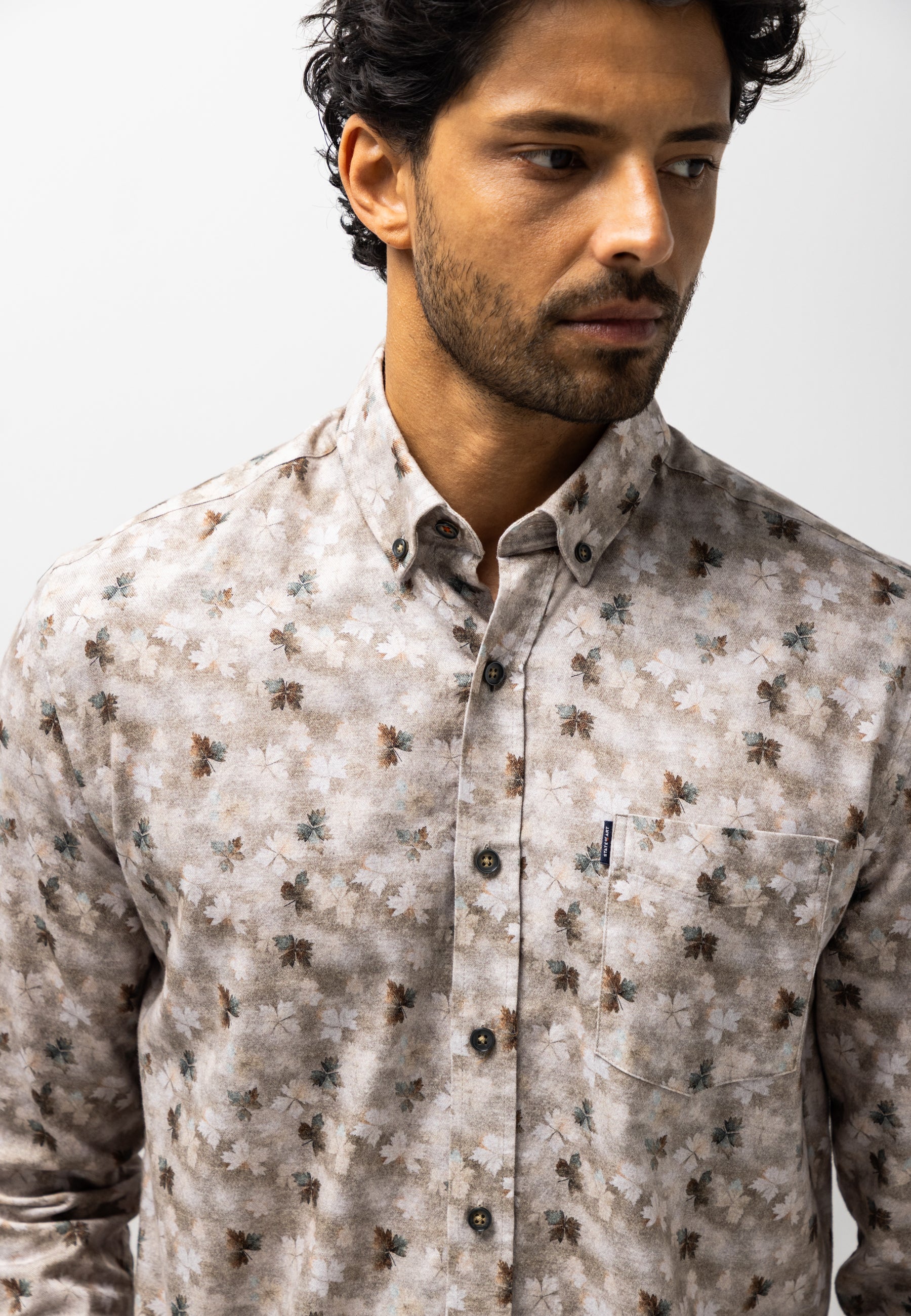 Chemise en flanelle à imprimé botanique