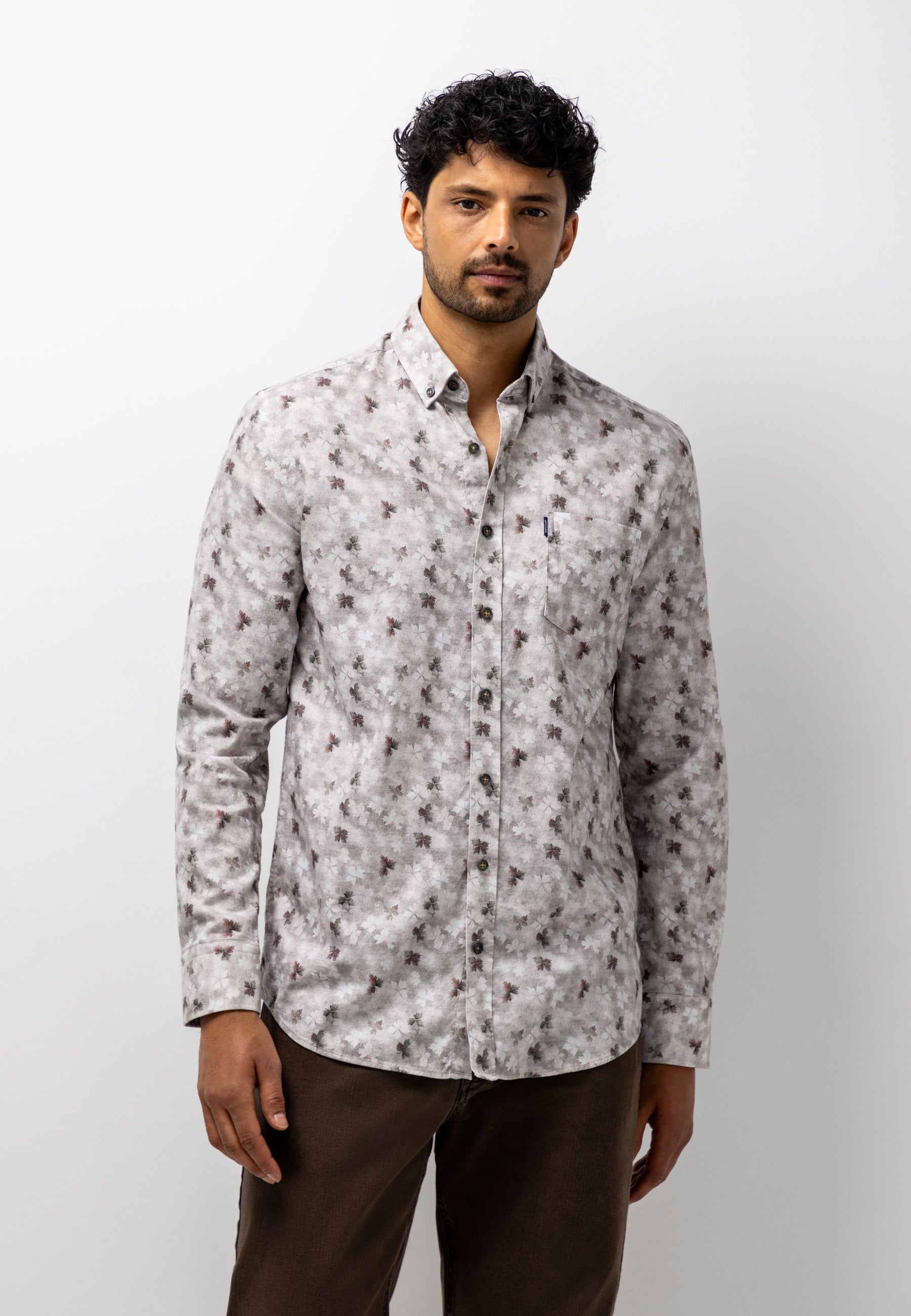 Chemise en flanelle à imprimé botanique