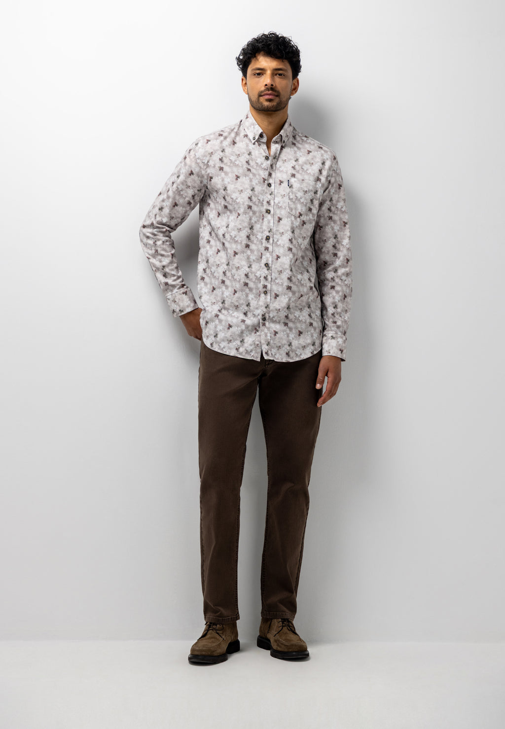 Chemise en flanelle à imprimé botanique