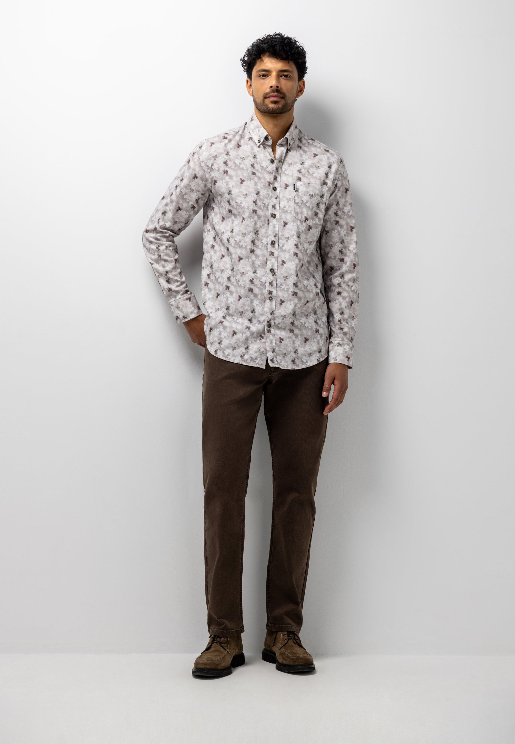 Chemise en flanelle à imprimé botanique