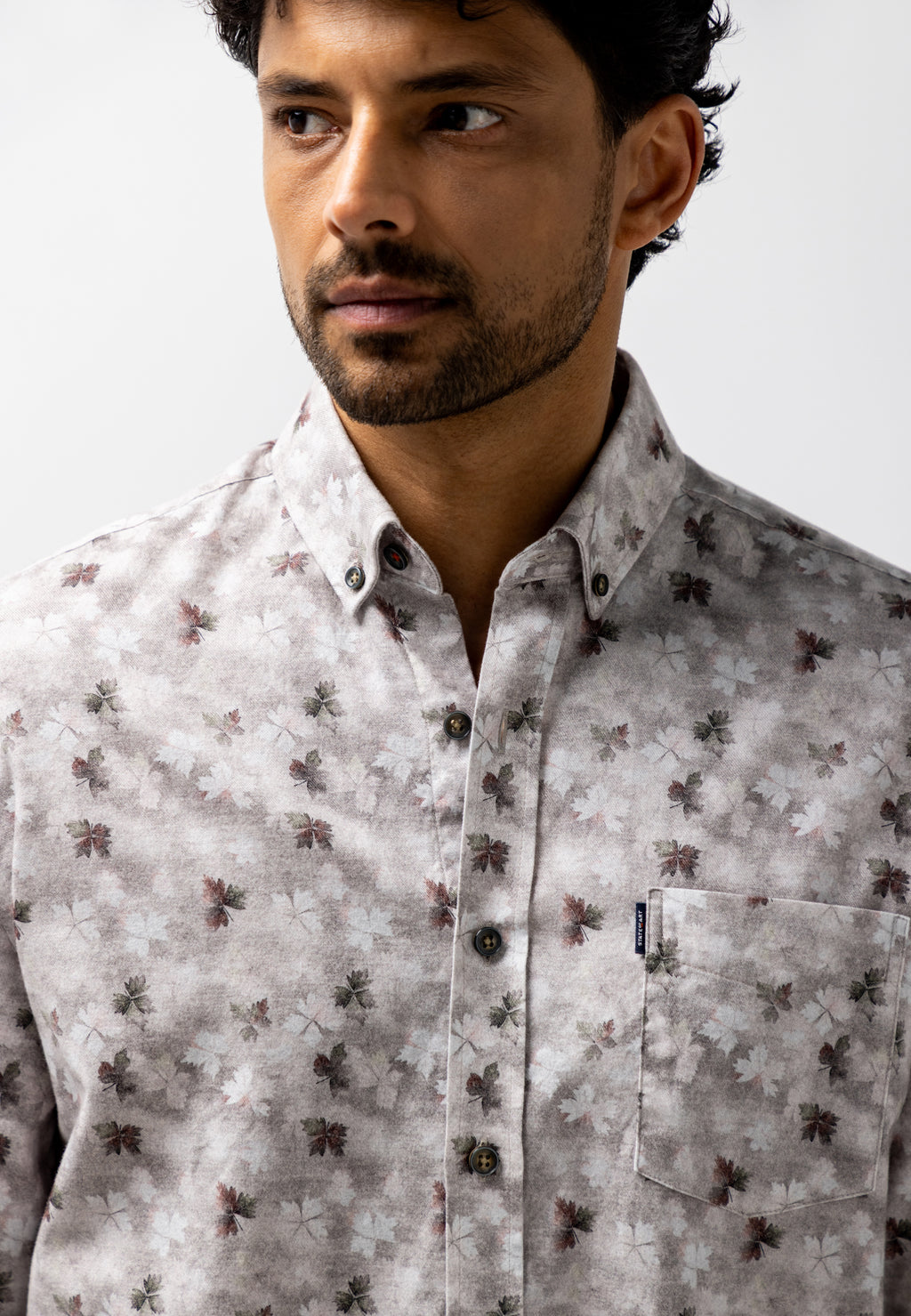 Chemise en flanelle à imprimé botanique