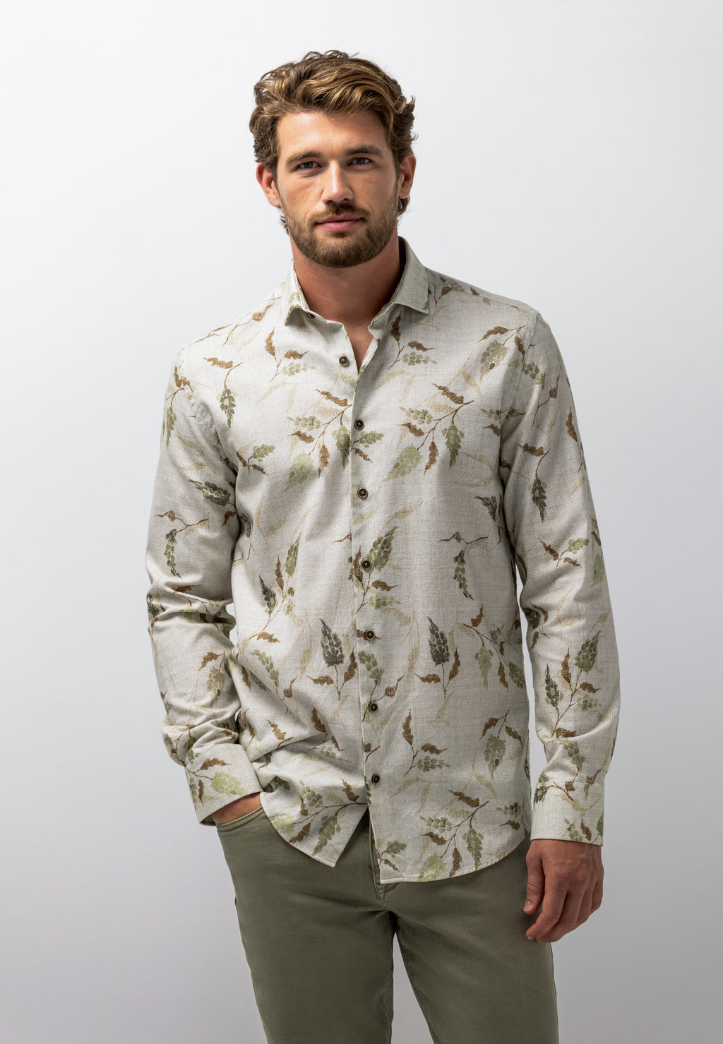 Chemise à imprimé botanique
