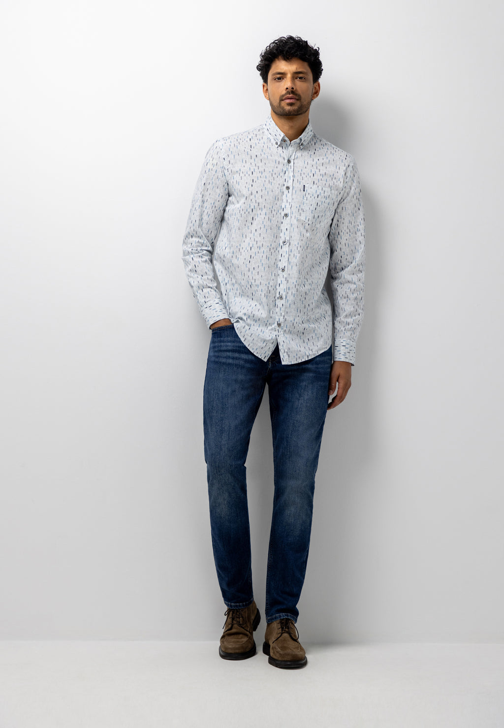 Chemise en popeline avec poche poitrine