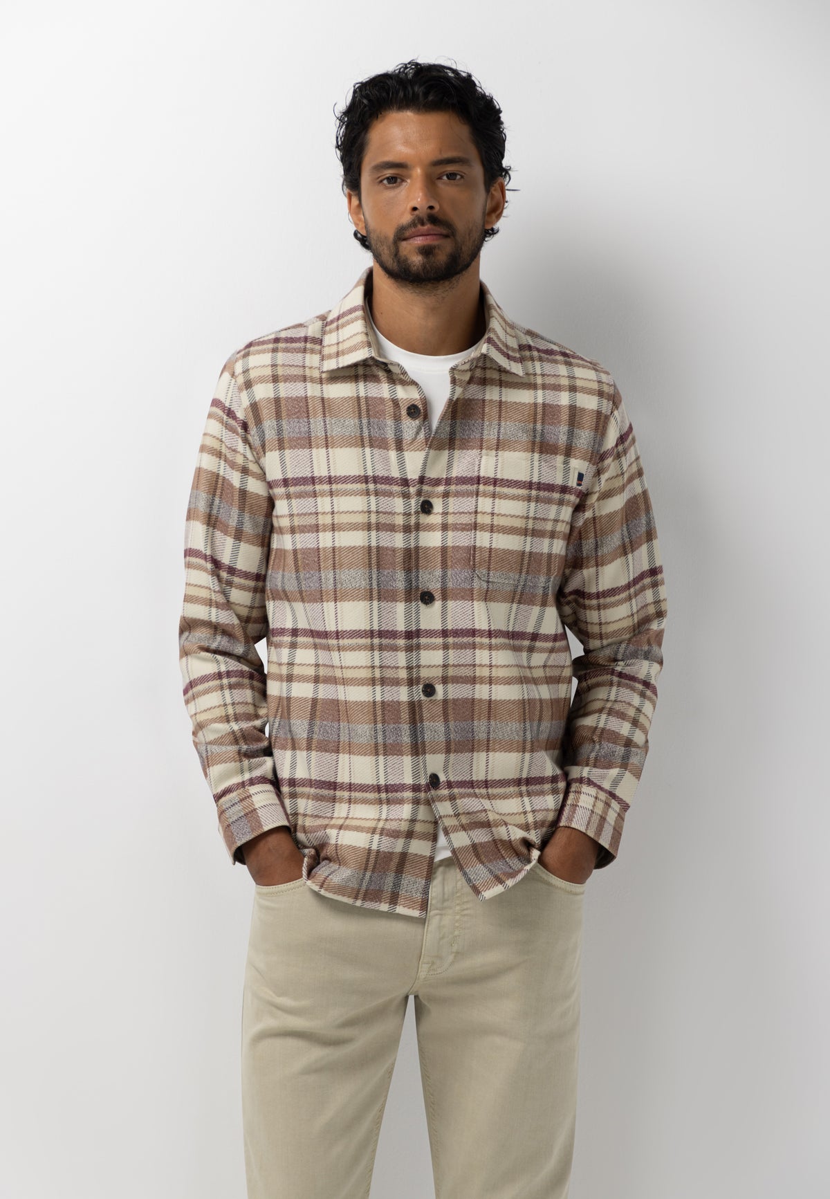 Overshirt van katoen met ruitdessin