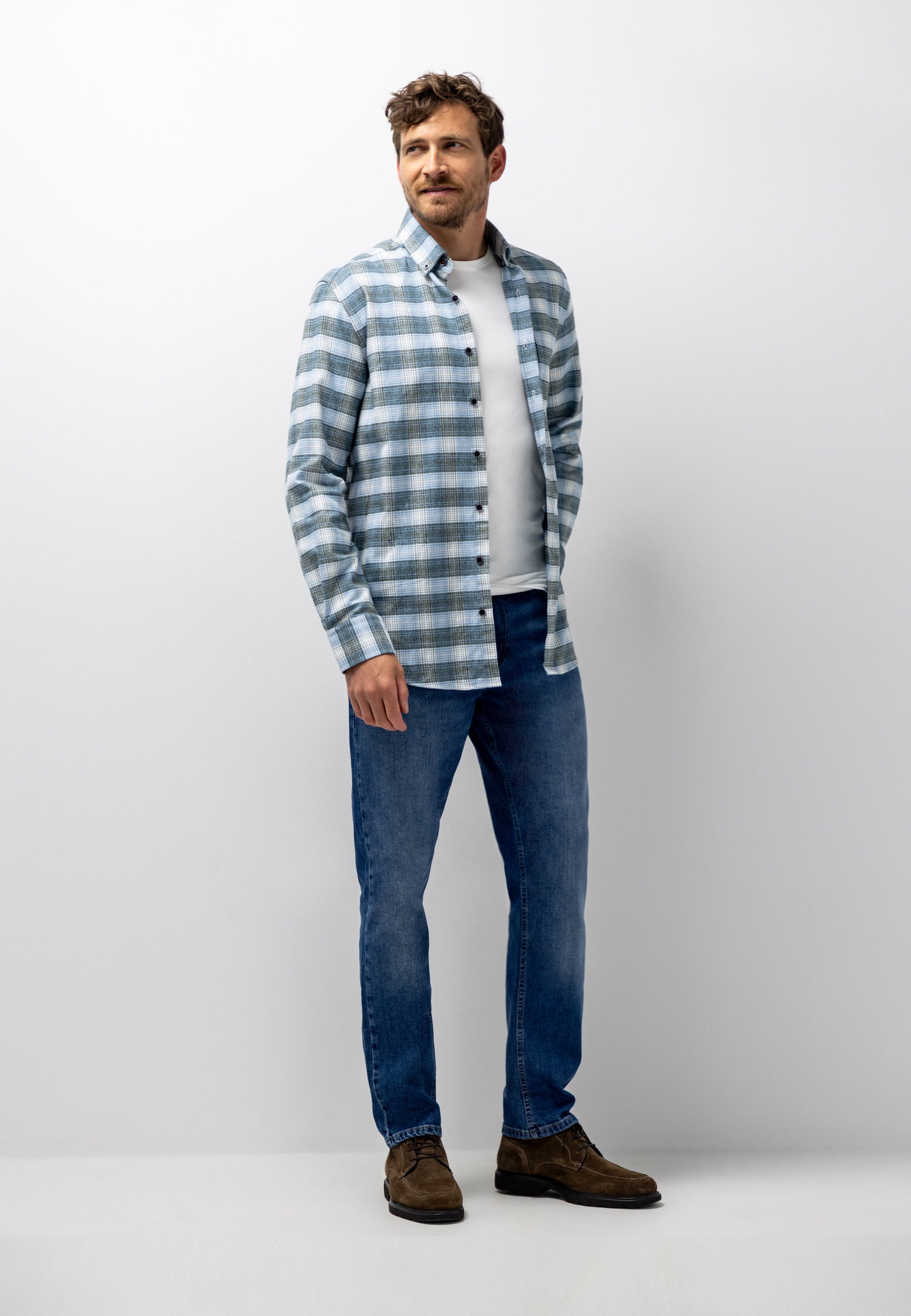 Chemise à carreaux en coton biologique
