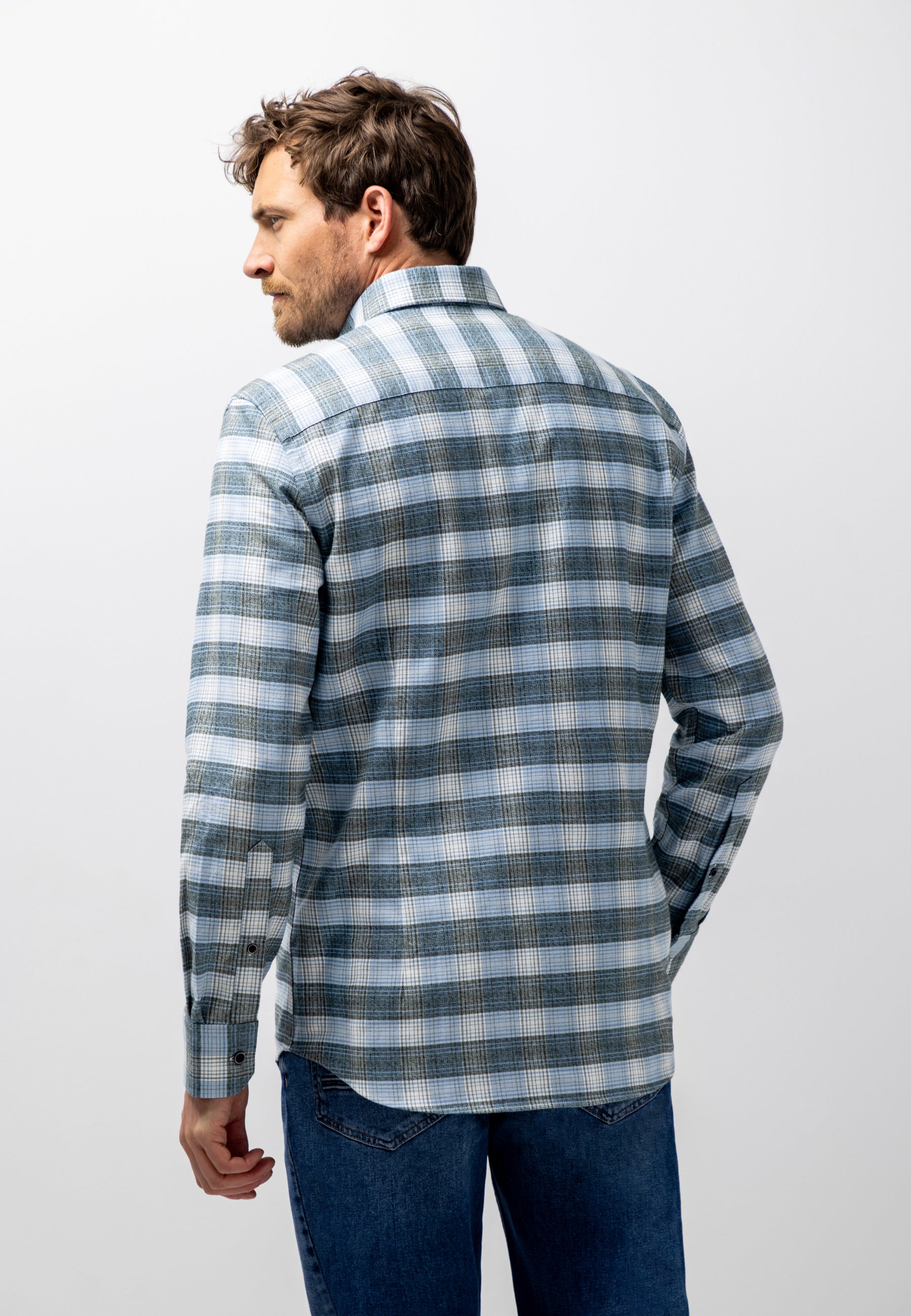 Chemise à carreaux en coton biologique