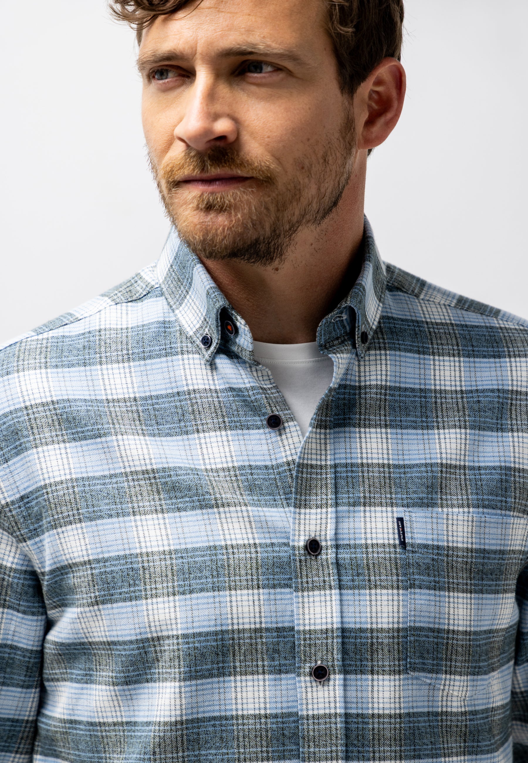 Chemise à carreaux en coton biologique