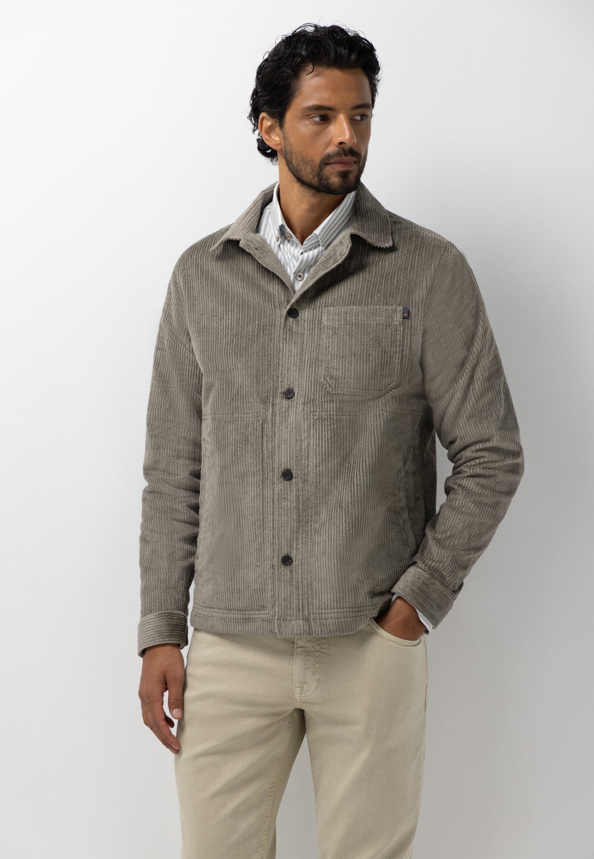 Overshirt van corduroystof