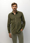 Chemise en velours à motif chiné