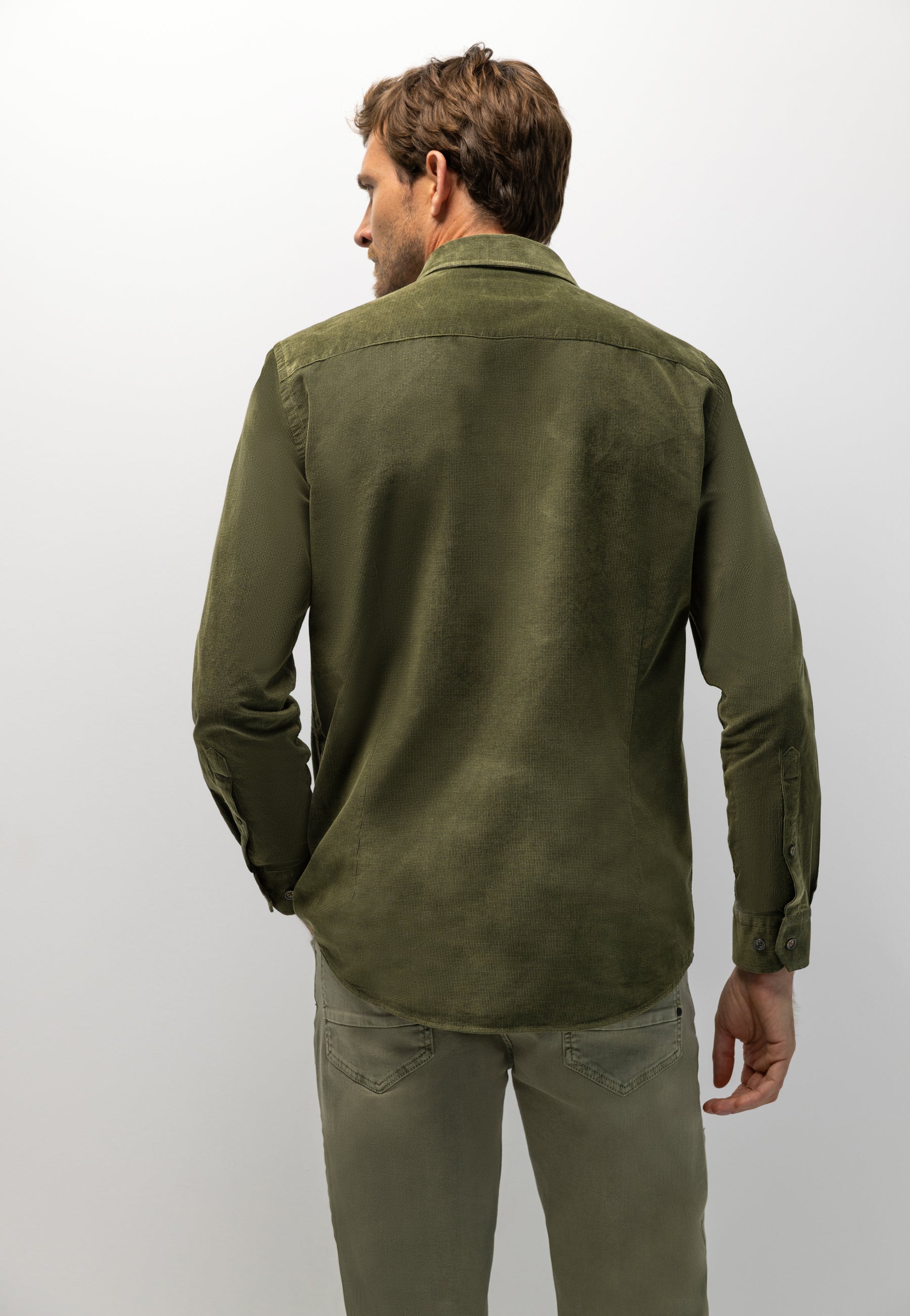 Chemise en velours à motif chiné