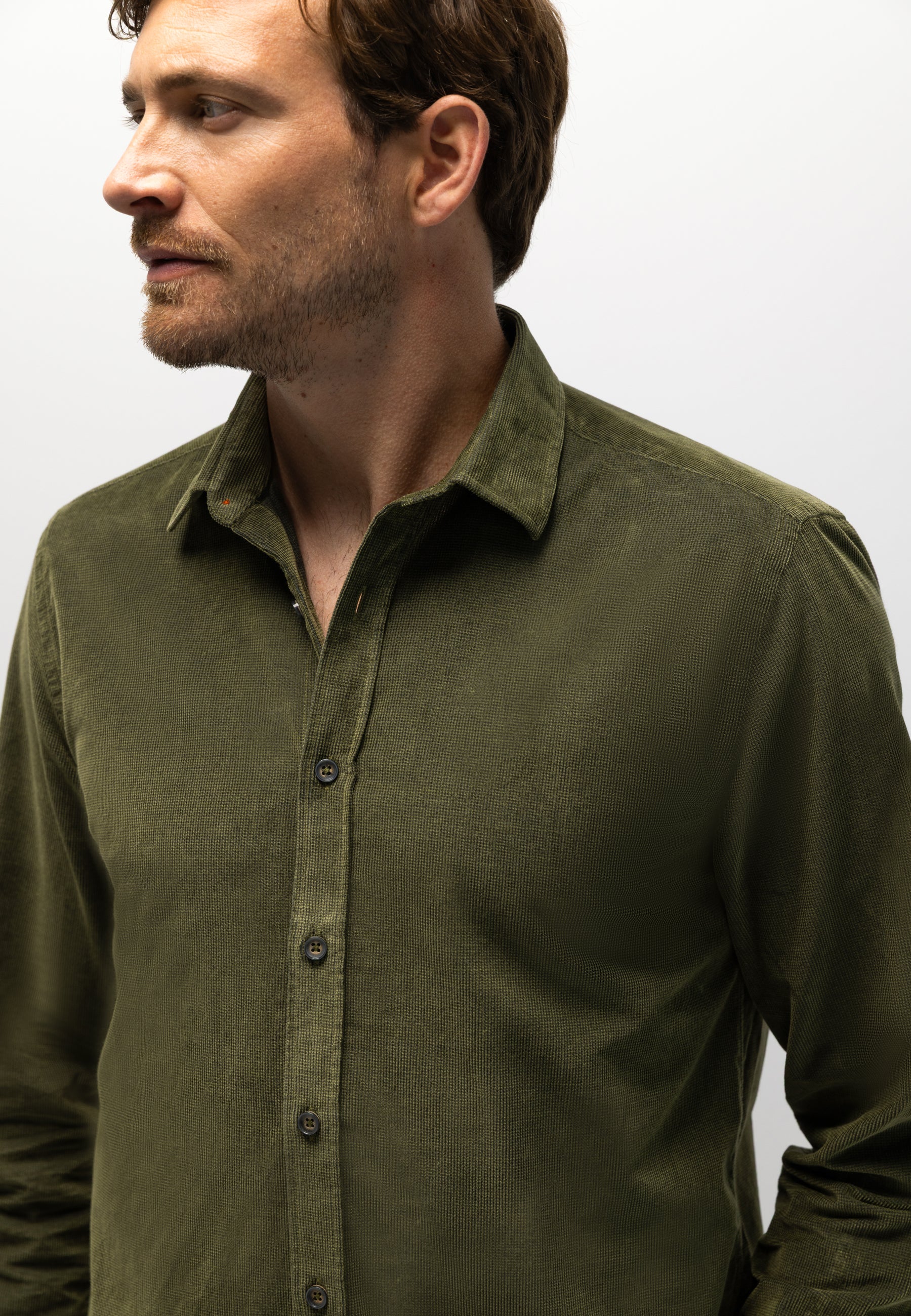 Chemise en velours à motif chiné