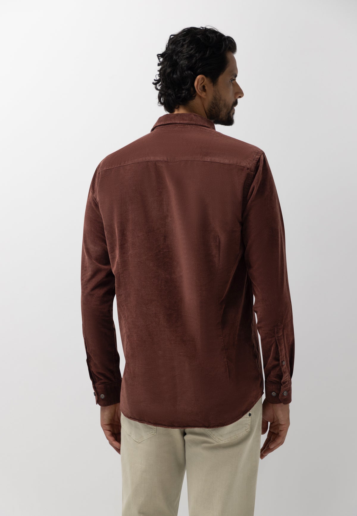Chemise en velours à motif chiné